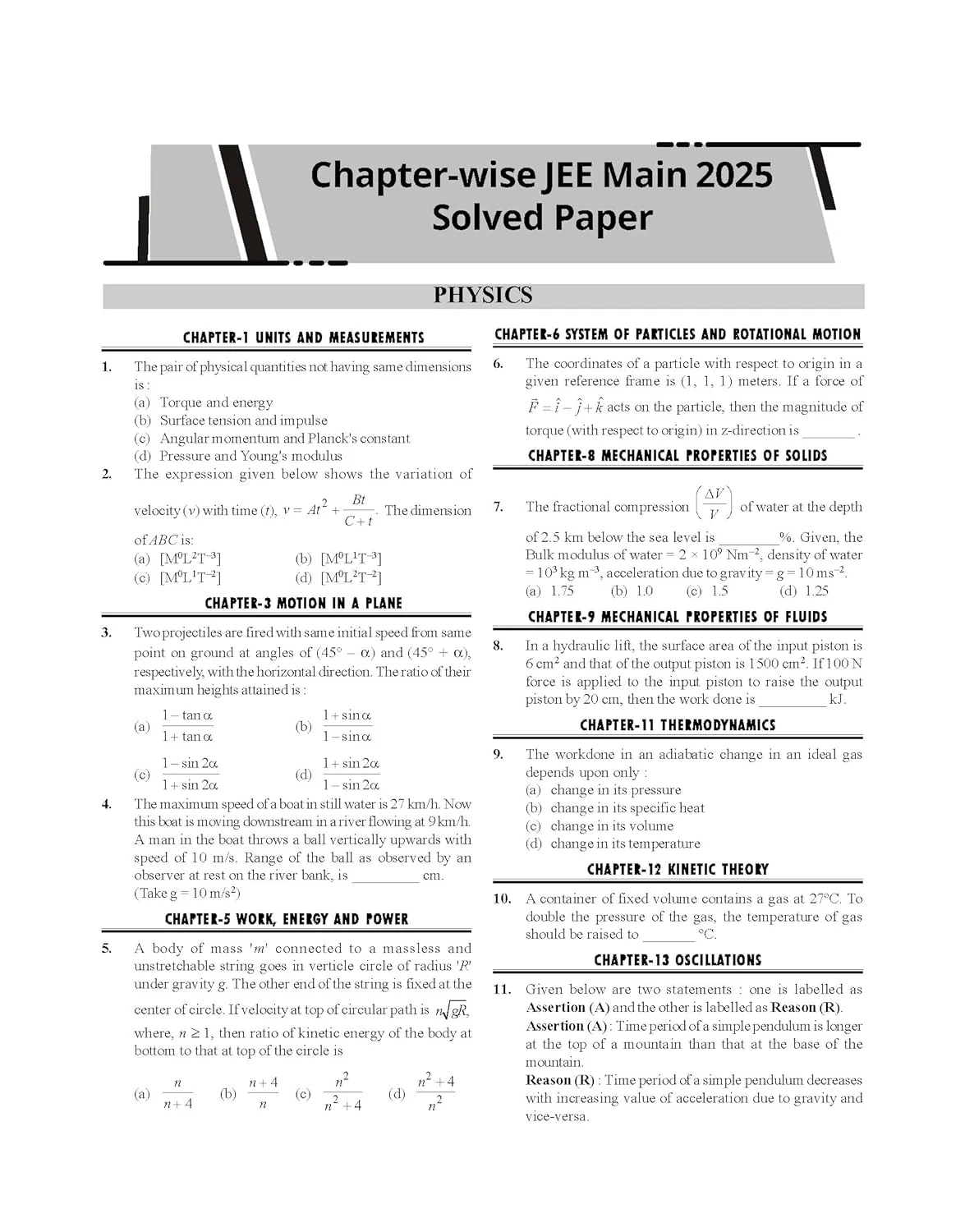 24 New Syllabus Chapter-wise JEE MAIN Previous Years Solved Papers (2002 - 2025) 17th Edition | Physics, Chemistry & Mathematics PYQs New Syllabus Question Bank | Fully Solved - Image 5