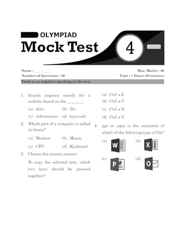 30 Mock Test Series for Olympiads Class 1 Science, Mathematics, English, Logical Reasoning, GK & Computer Science 4th Edition - Image 4
