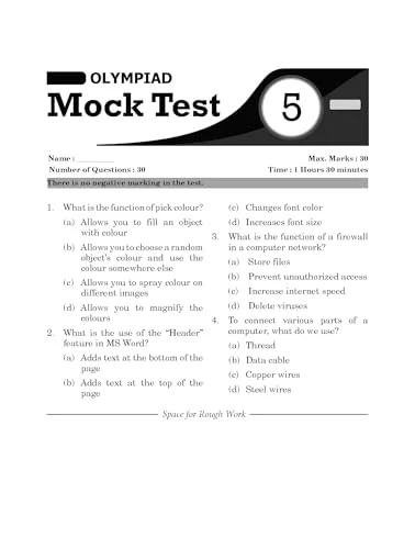 30 Mock Test Series for Olympiads Class 1 Science, Mathematics, English, Logical Reasoning, GK & Computer Science 4th Edition - Image 6