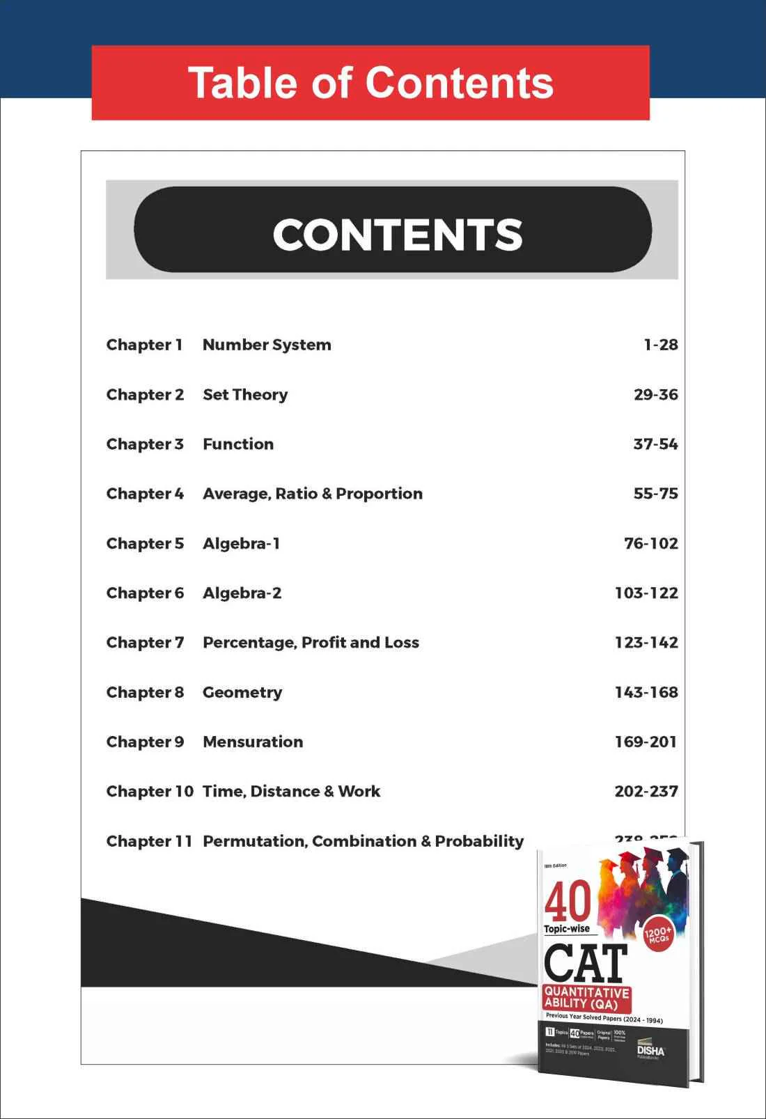Old Edition - Disha 40 Topic-wise CAT QA, DILR & VARC Previous Year Solved Papers (2024 - 1994) - set of 3 Books 18th Edition | PYQs | DI & Logical Reasoning, Quantitative, Verbal Ability & Reading Comprehension - Image 4