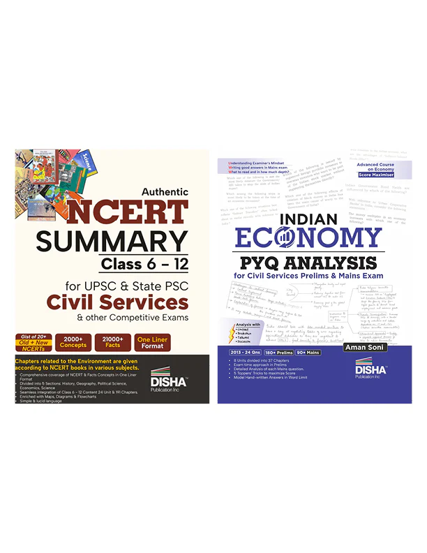 Authentic NCERT Summary (Class 6–12) & Indian Economy PYQ Analysis Combo | UPSC & State PSC Civil Services | Old & New NCERT One-Liners + Past Questions with Context & Discussion