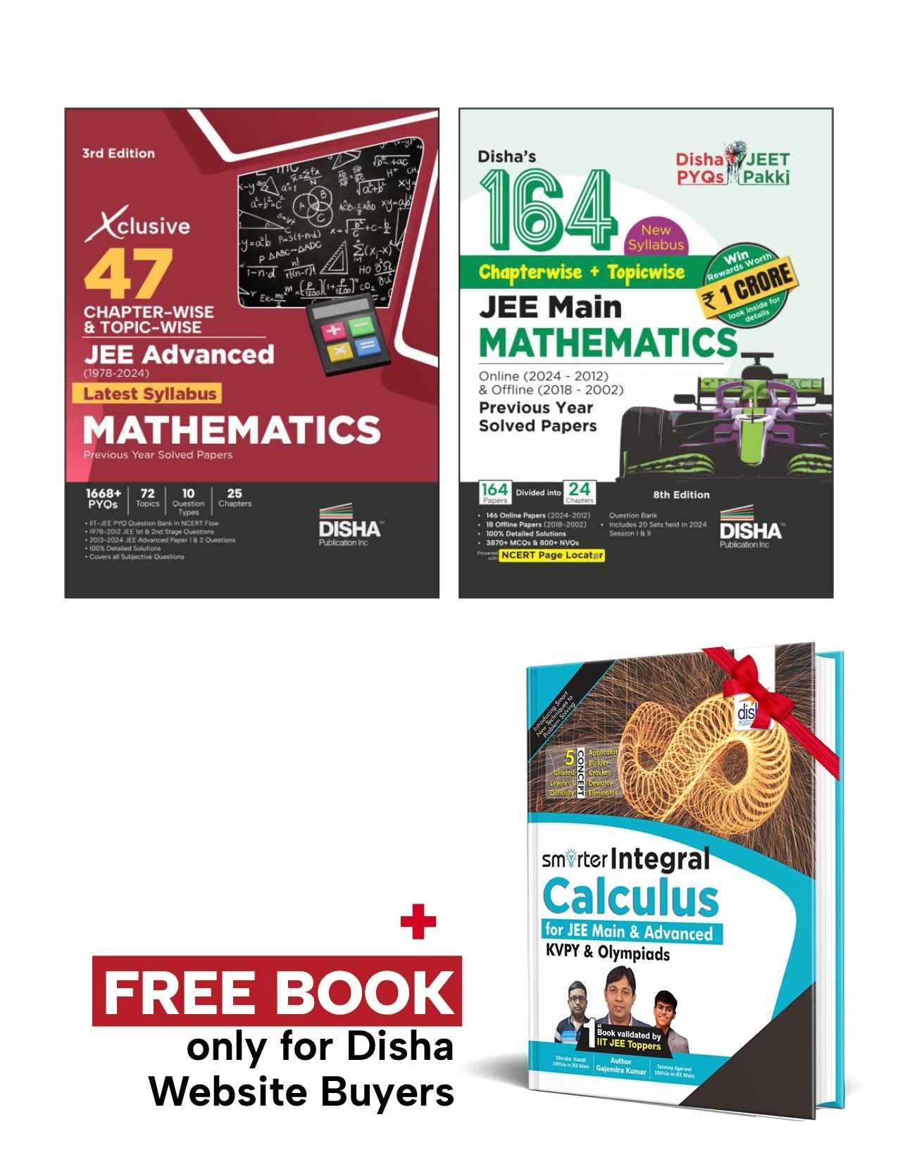 Combo 164 JEE Main (New Syllabus) & 47 Xclusive JEE Advanced Mathematics Chapterwise & Topicwise Previous Year Solved Papers (set of 2 Books) 2nd Edition | IIT-JEE PYQ Question Bank in NCERT Flow