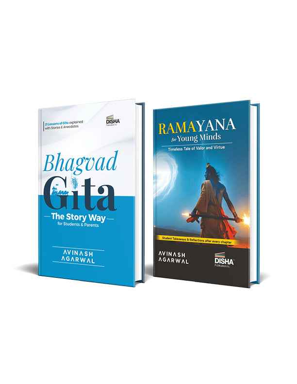 Combo Offer- Ramayana for Young Minds: A Timeless Tale of Valor & Virtue with Illustrations+ Bhagvad Gita - The Story Way for Students & Parents
