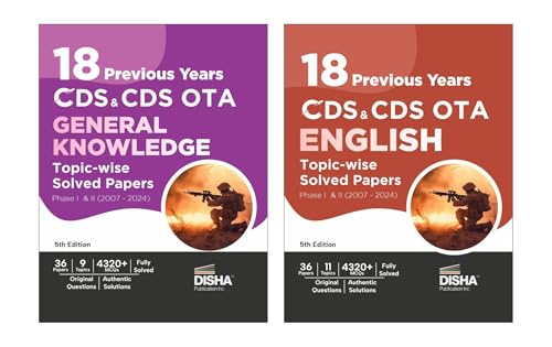 Disha Combo (set of 2 Books) 18 Topic-wise CDS OTA English & General Knowledge Previous Year Solved Papers (2007 - 2024) Phase I & II - 8th Edition | Combined Defence Services PYQs - Image 5