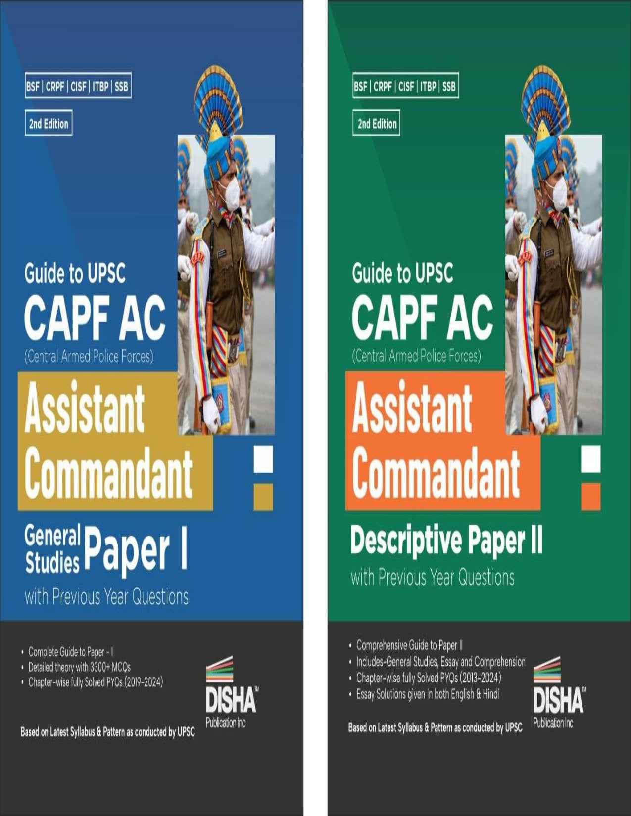 Combo (set of 2 Books) Guide to UPSC CAPF AC General Studies & Descriptive Papers I & II with Previous Year Questions 4th Edition | For 2024 Exam | PYQs