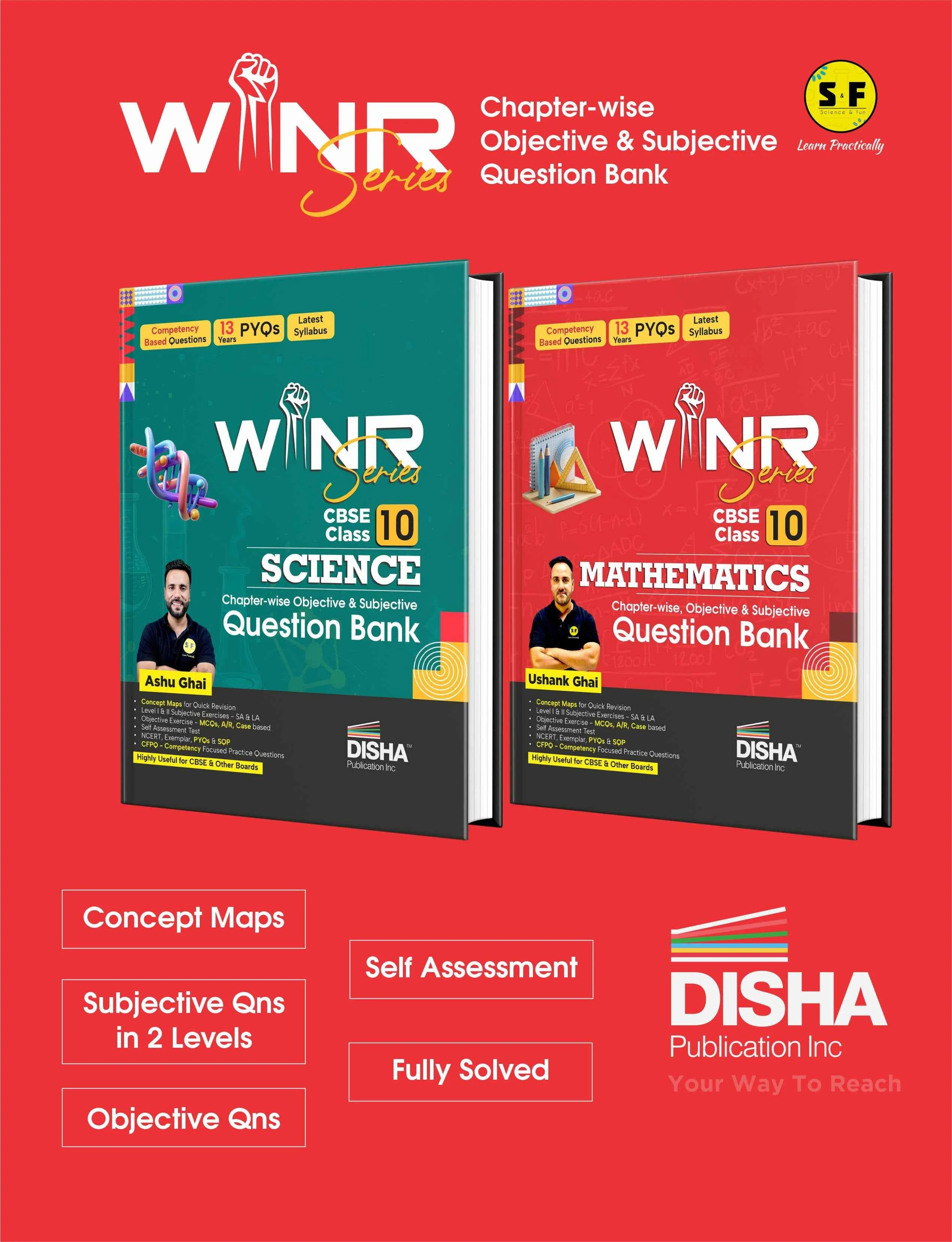 Disha Combo (set of 2 Books) WINR Series CBSE Class 10 Science & Mathematics Chapter-wise Objective & Subjective Question Bank | New Syllabus | For 2026 Exam | Fully Solved | Competency (CFPQ) Questions - Image 5