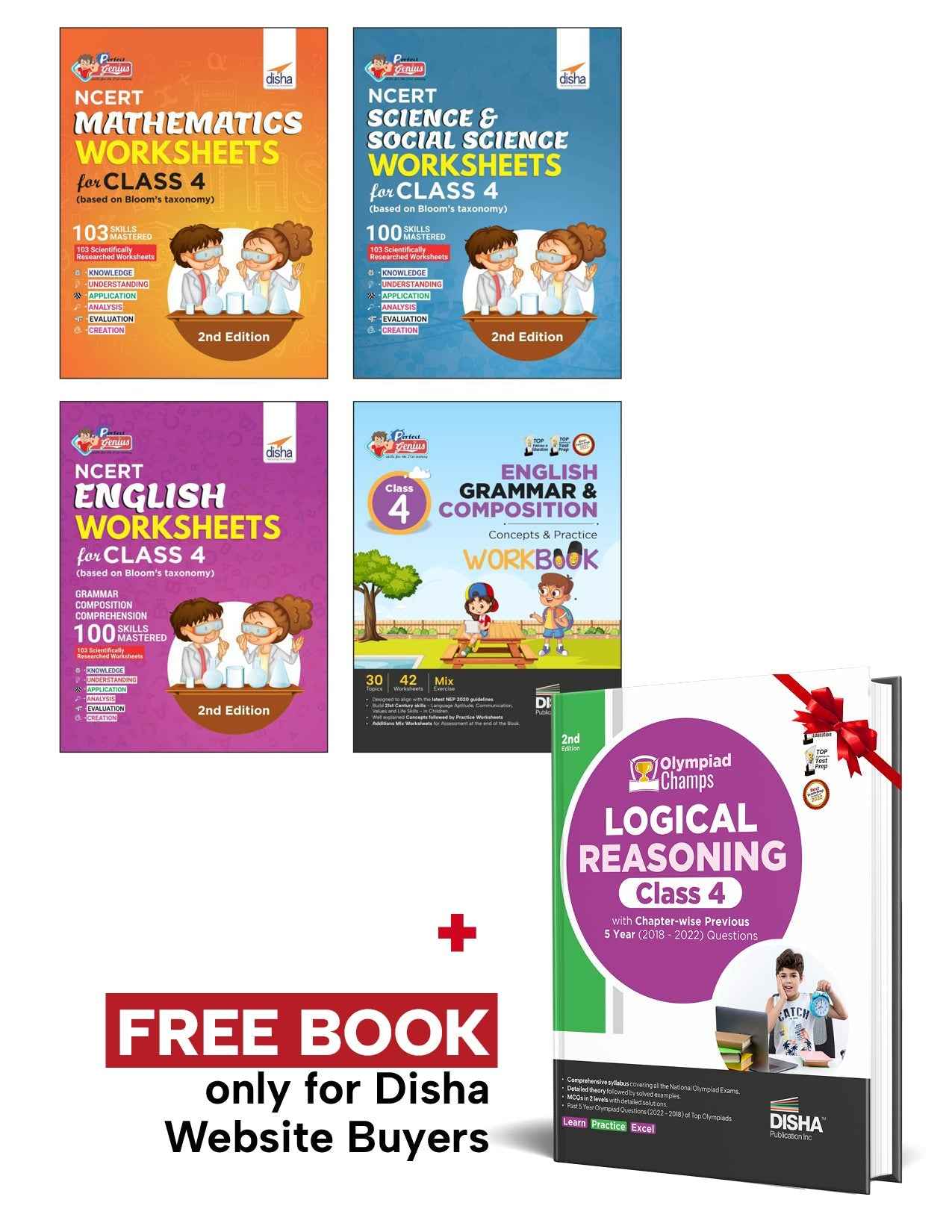 Combo (set of 4 Books) Perfect Genius Class 4 NCERT Science, Social Studies, Mathematics, English Grammar & Comprehension Worksheets | Follows NEP 2020 Guidelines | Bloom s Taxonomy - Image 2