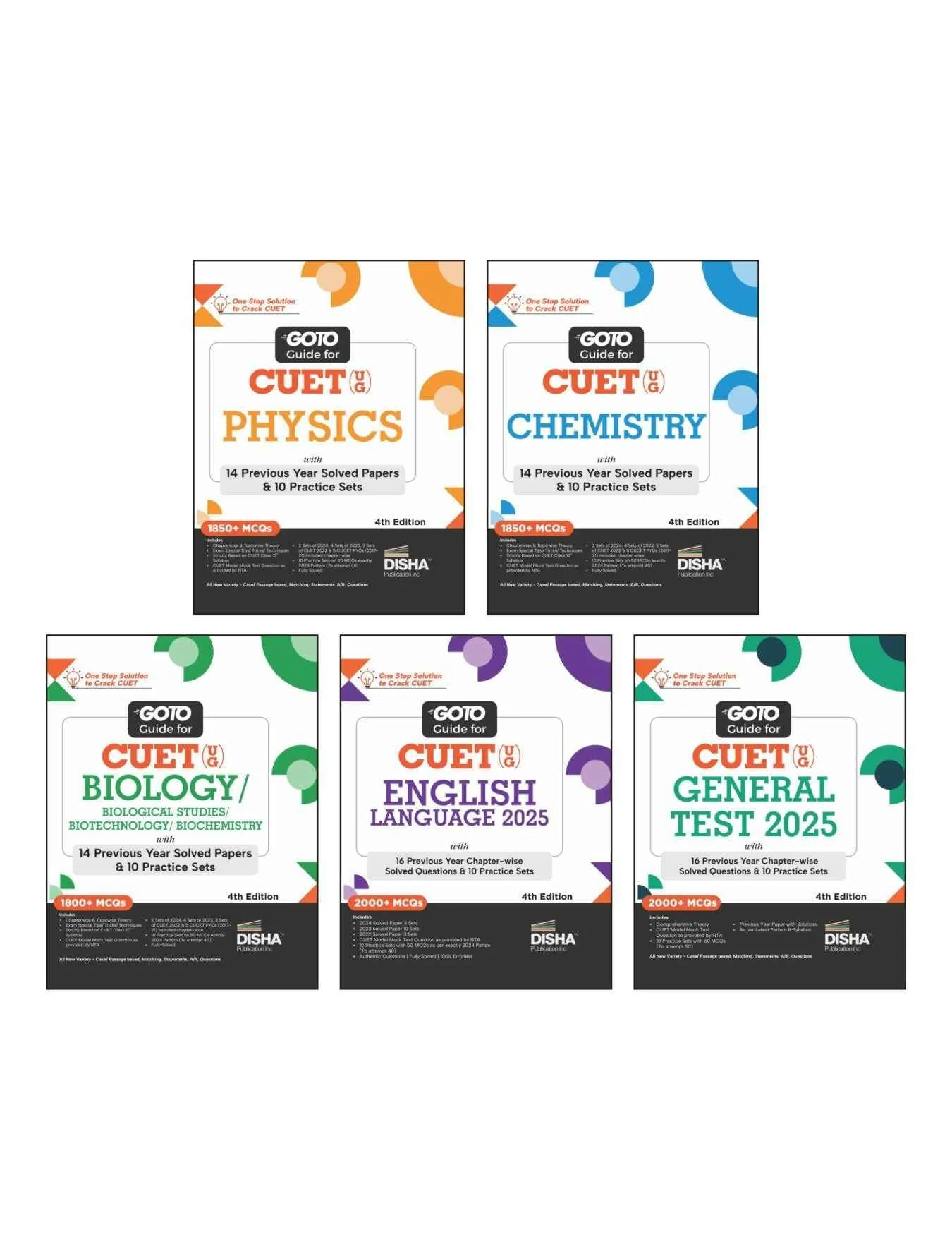 Combo (set of 5 Books) Go To Guides for CUET (UG) Science Stream - Physics, Chemistry, Biology, English & General Test 3rd Edition | Central Universities Entrance Test | - Image 2