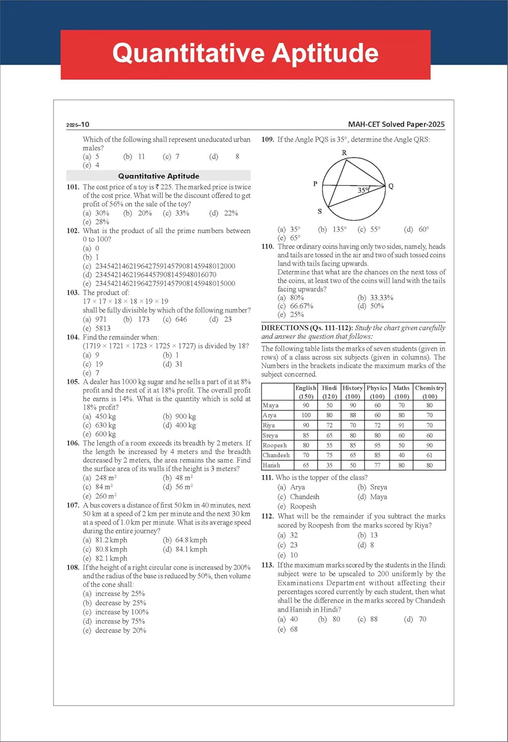 Disha 12 Previous Year MAH-CET (MBA / MMS) Year-wise Solved Papers (2014 - 2025) 6th Edition | PYQs Question Bank for 2026 Exam | Maharashtra MH-CET Common Entrance Test - Image 3