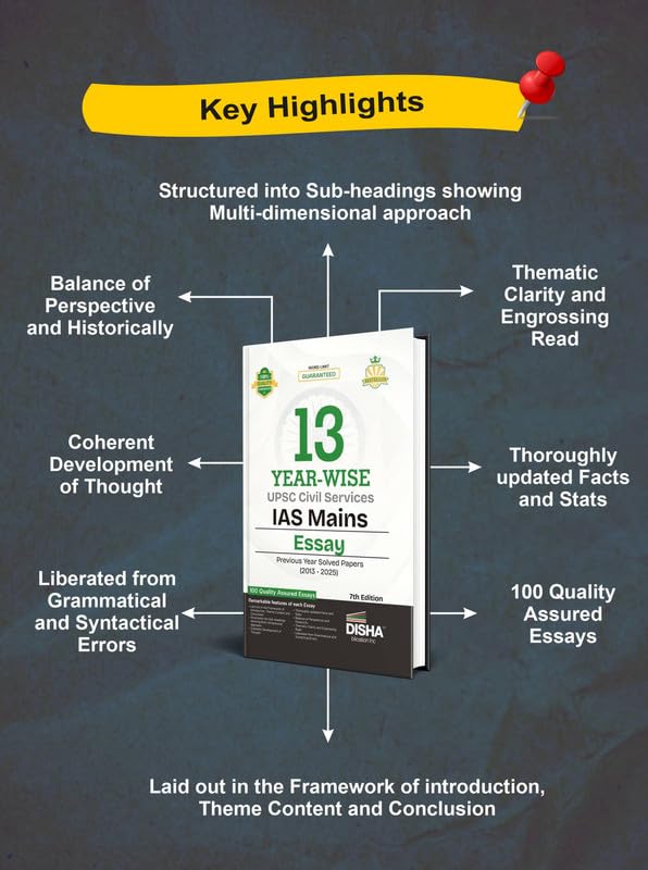 Disha 13 Year-wise UPSC Civil Services IAS Mains Essay Previous Year Solved Papers (2013 - 2025) 7th Edition | PYQs Question Bank | Philosophical Essays | Word Limit | For 2026 Exam - Image 4