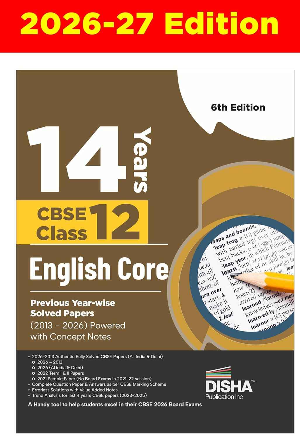 Disha 14 Years CBSE Class 12 Solved English Core Previous Year-wise Question Papers (2013 - 2026) 5th Edition | PYQs for 2026 - 27 Exam | 2026 CBSE Question Bank Class XII
