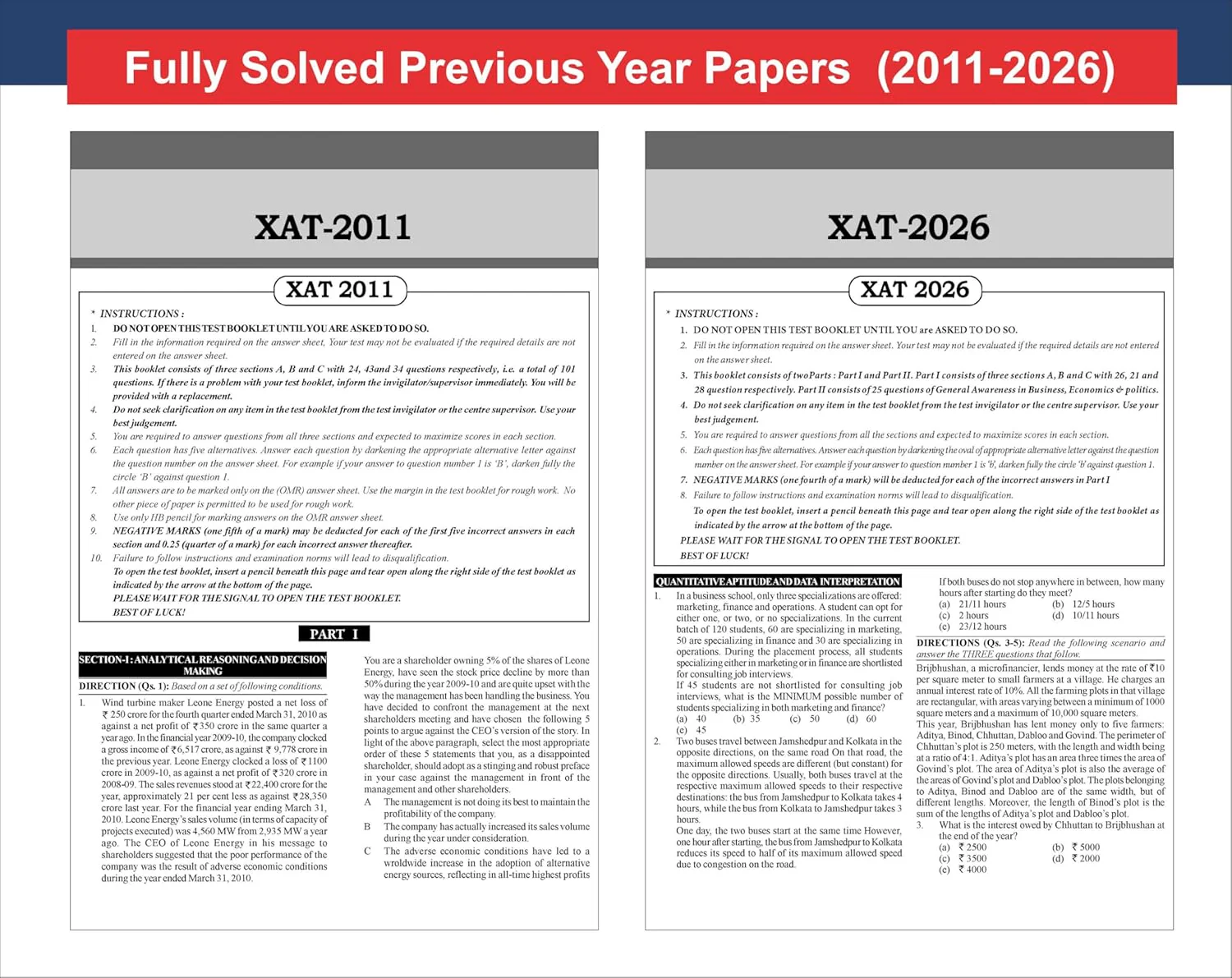 Disha 16 Year-wise XAT Previous Year Solved Papers (2011 - 2026) with 5 Mock Tests 18th Edition | PYQs Question Bank | Essays, Quantitative Aptitude, Verbal Ability, Reading Comprehension & Reasoning - Image 4