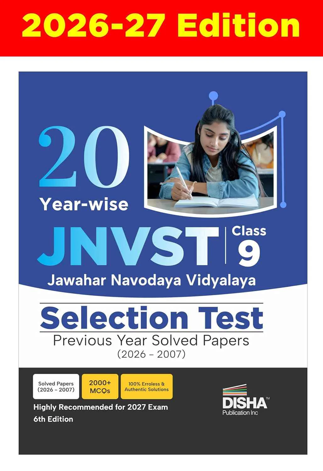 Disha 20 Year-wise JNVST Class 9 Jawahar Navodaya Vidyalaya Selection Test Previous Year Solved Papers (2026 - 2007) 6th Edition | Navodaya Entrance Exam 2027