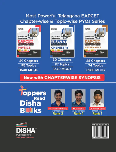 Disha 2025 - 2015 Telangana EAPCET Chapter-wise & Topic-wise Physics, Chemistry & Mathematics Previous Year Questions with Synopsis 4th Edition| 7000+ PYQs PCM Question Bank for 2026 Exams | EAMCET - Image 10