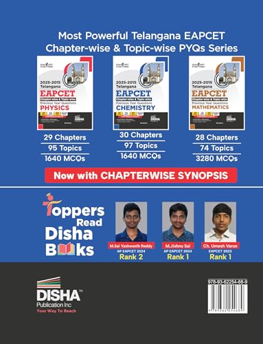Disha 2025 - 2015 Telangana EAPCET Chapter-wise & Topic-wise Previous Year Questions Chemistry with Synopsis 4th Edition| 1700+ PYQs Question Bank for 2026 Engineering Exams | EAMCET - Image 2