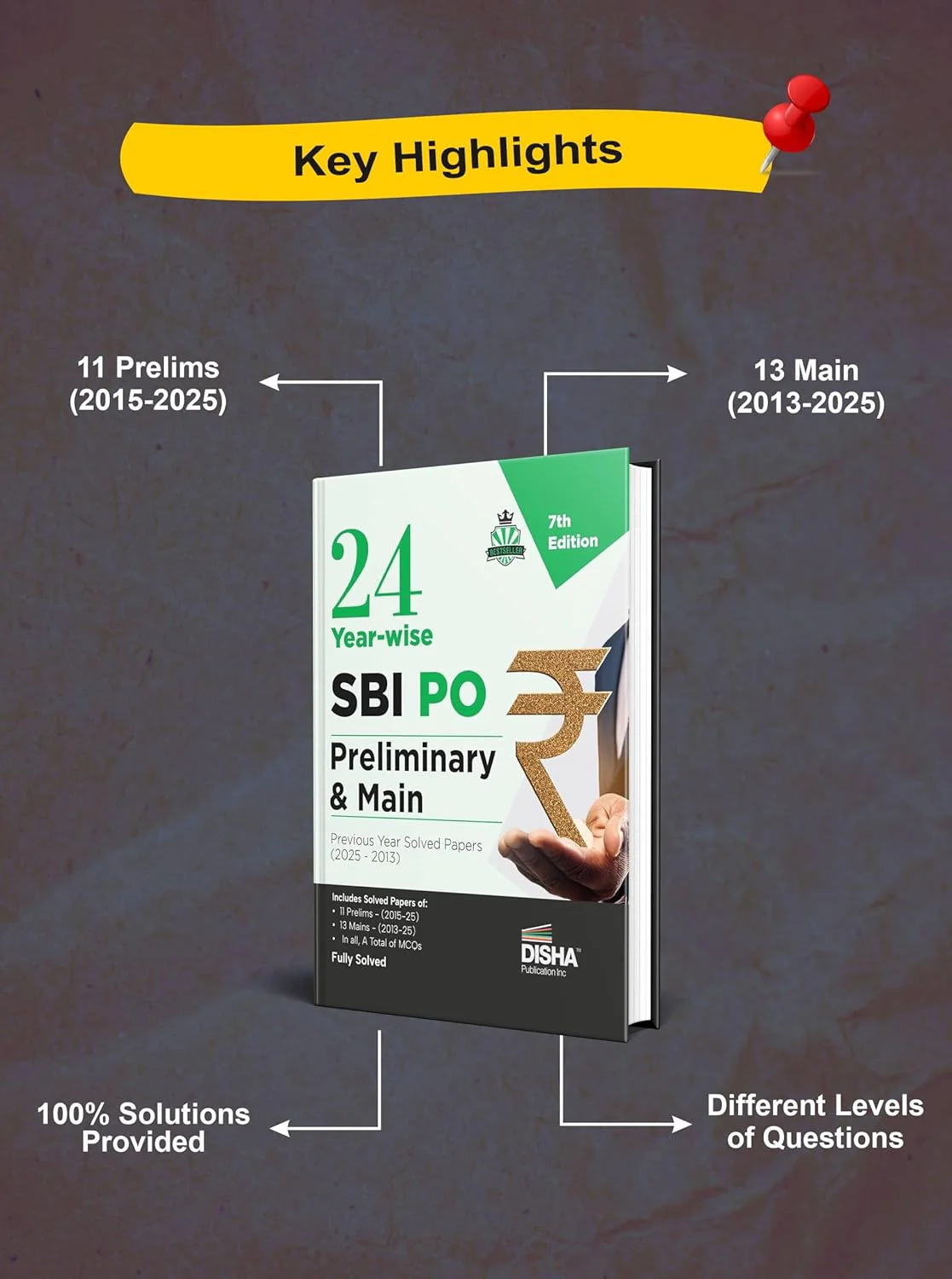 Disha 24 Year-wise SBI PO Preliminary & Main Exams Previous Year Solved Papers (2025 - 2013) 7th Edition | Probationary Officers (POs) and Local Based Officers (LBOs) | Fully Solved - Image 4