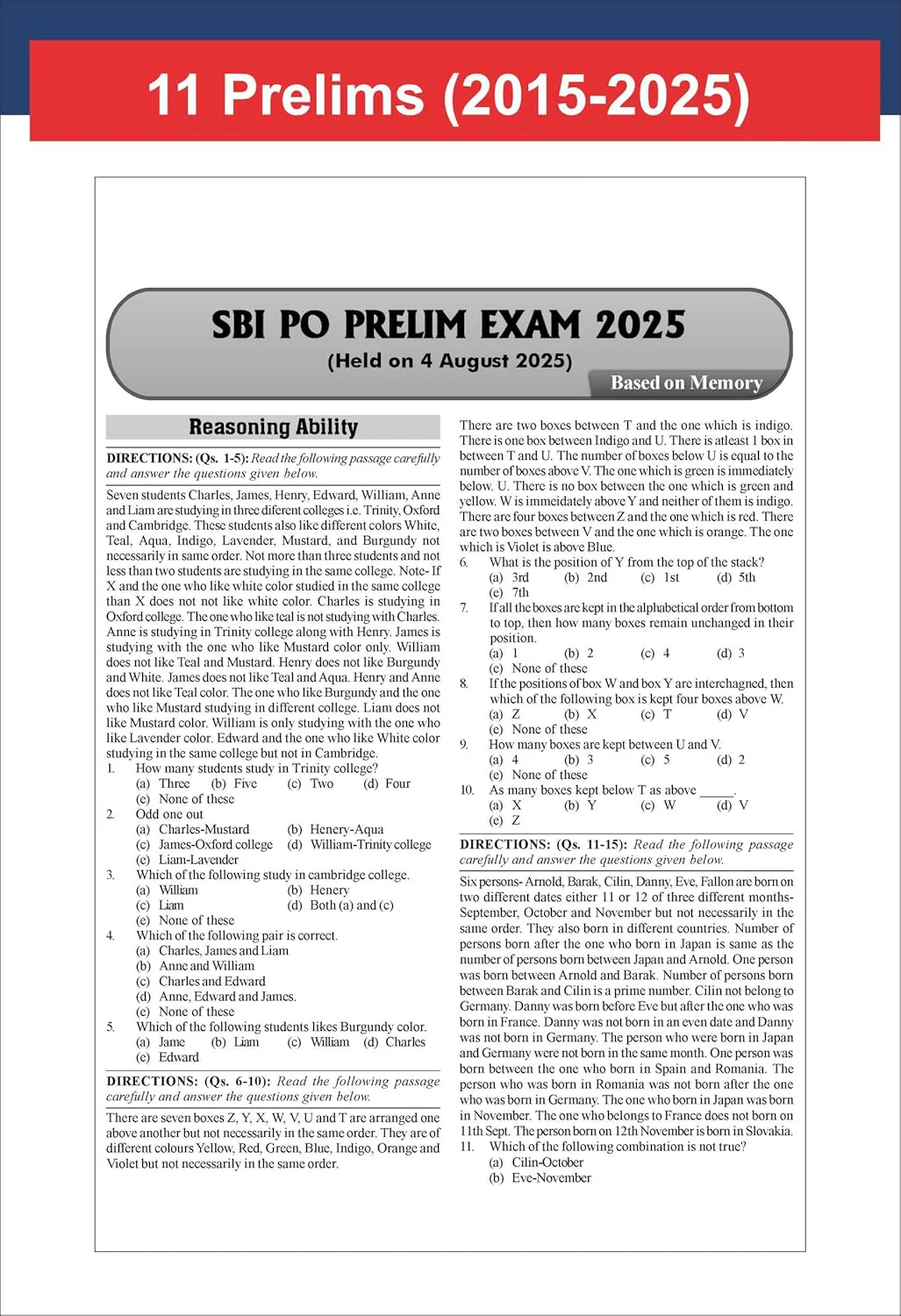 Disha 24 Year-wise SBI PO Preliminary & Main Exams Previous Year Solved Papers (2025 - 2013) 7th Edition | Probationary Officers (POs) and Local Based Officers (LBOs) | Fully Solved - Image 5