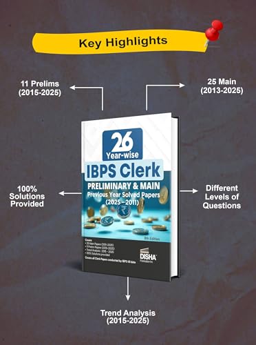 Disha 26 Year-wise IBPS Clerk Preliminary & Main Exams Previous Year Solved Papers (2025 - 2011) 8th Edition - Image 4