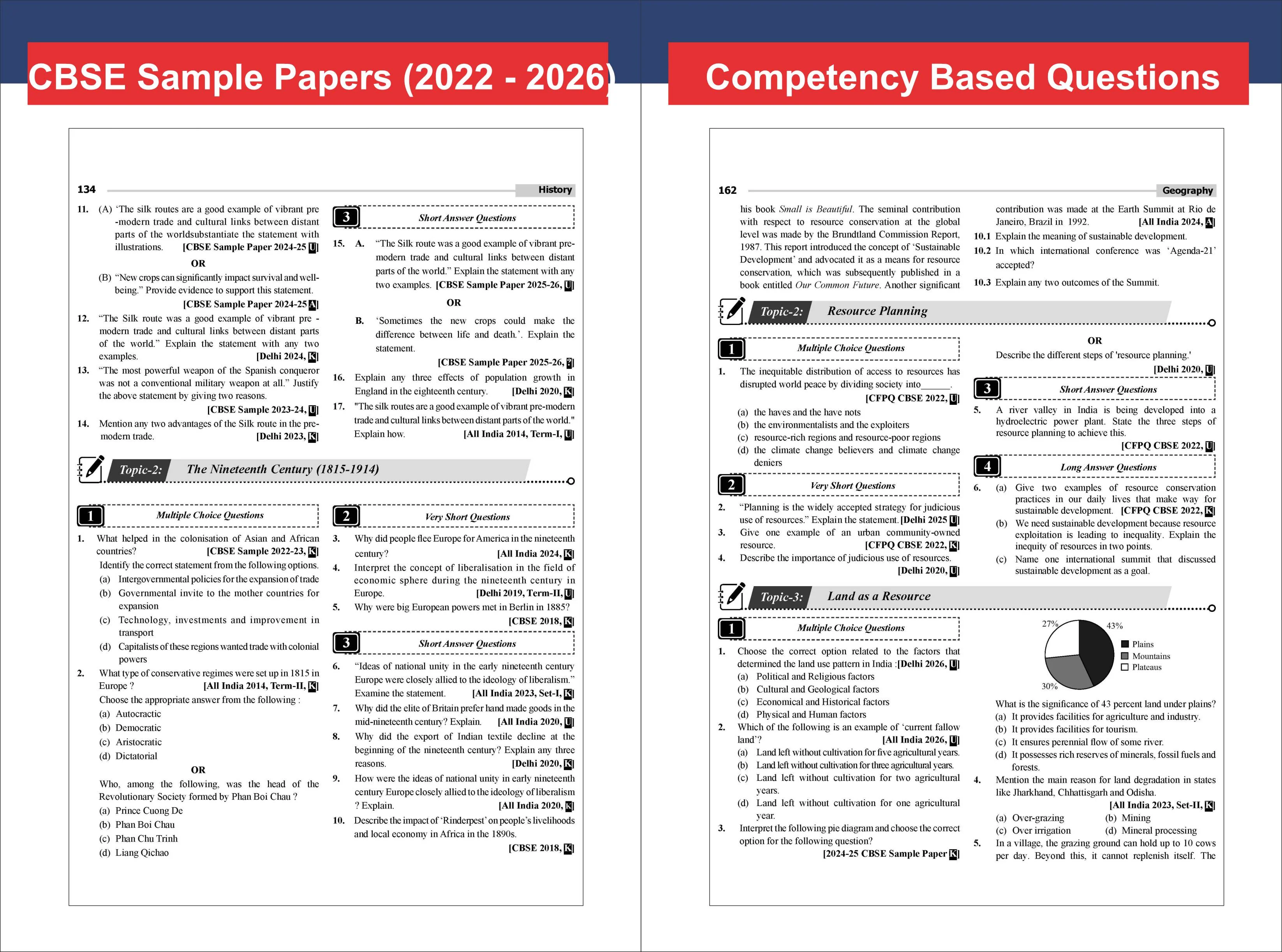 Disha 33 Chapter-wise, Topic-wise & Skill-wise CBSE Class 10 Social Science Previous Year Solved Papers (2013 - 2026) & Sample Papers 4th Edn |PYQ, Notes | CBSE Question Bank Class 10 | 2027 Exam - Image 6
