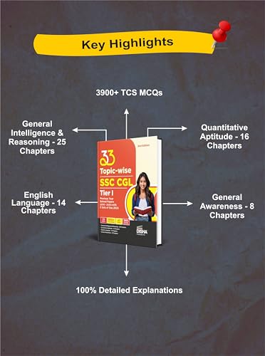 Disha 33 Topic-wise SSC CGL Tier I Previous Year Solved Papers (2010 - 2025) with 5 sets of Sep 2025 2nd Edition | Combined Graduate Level | PYQs Question Bank - Image 3
