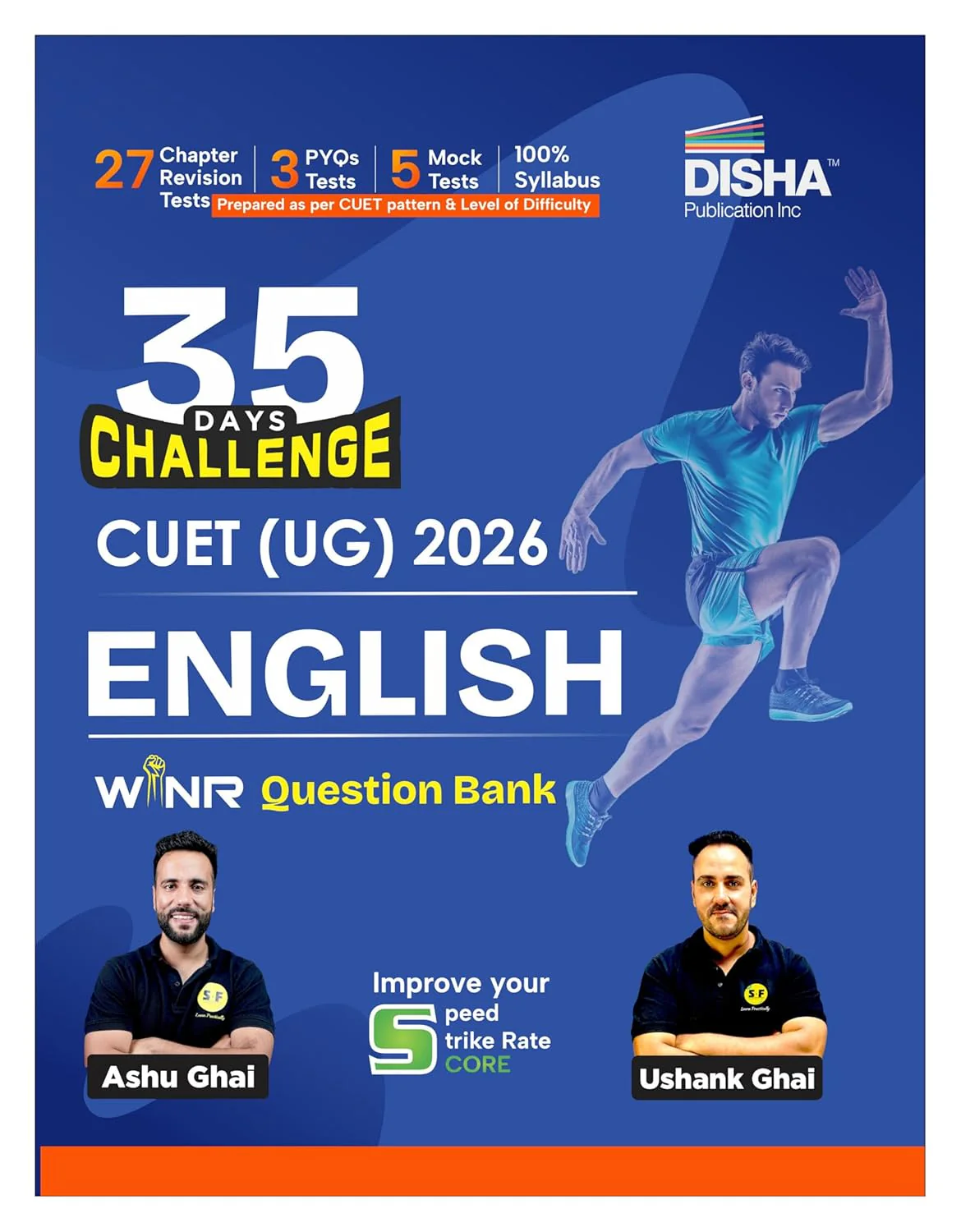 Disha 35 Days Challenge CUET (UG) 2026 English Language WINR Question Bank by Ashu Ghai & Ushank Ghai | PYQs & Practice Question Bank/ Mock Tests | 100% Solutions