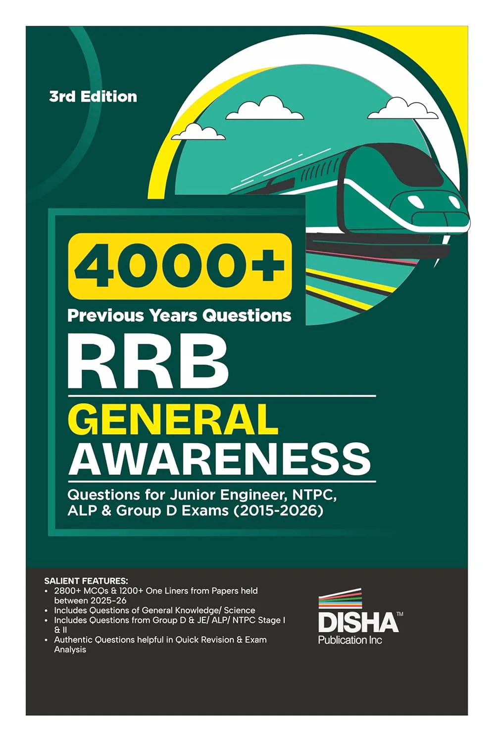 Disha 4000+ Previous Years RRB General Awareness Questions for Junior Engineer, NTPC, ALP & Group D Exams (2015 - 2026) 3rd Edition | For 2026 Exams