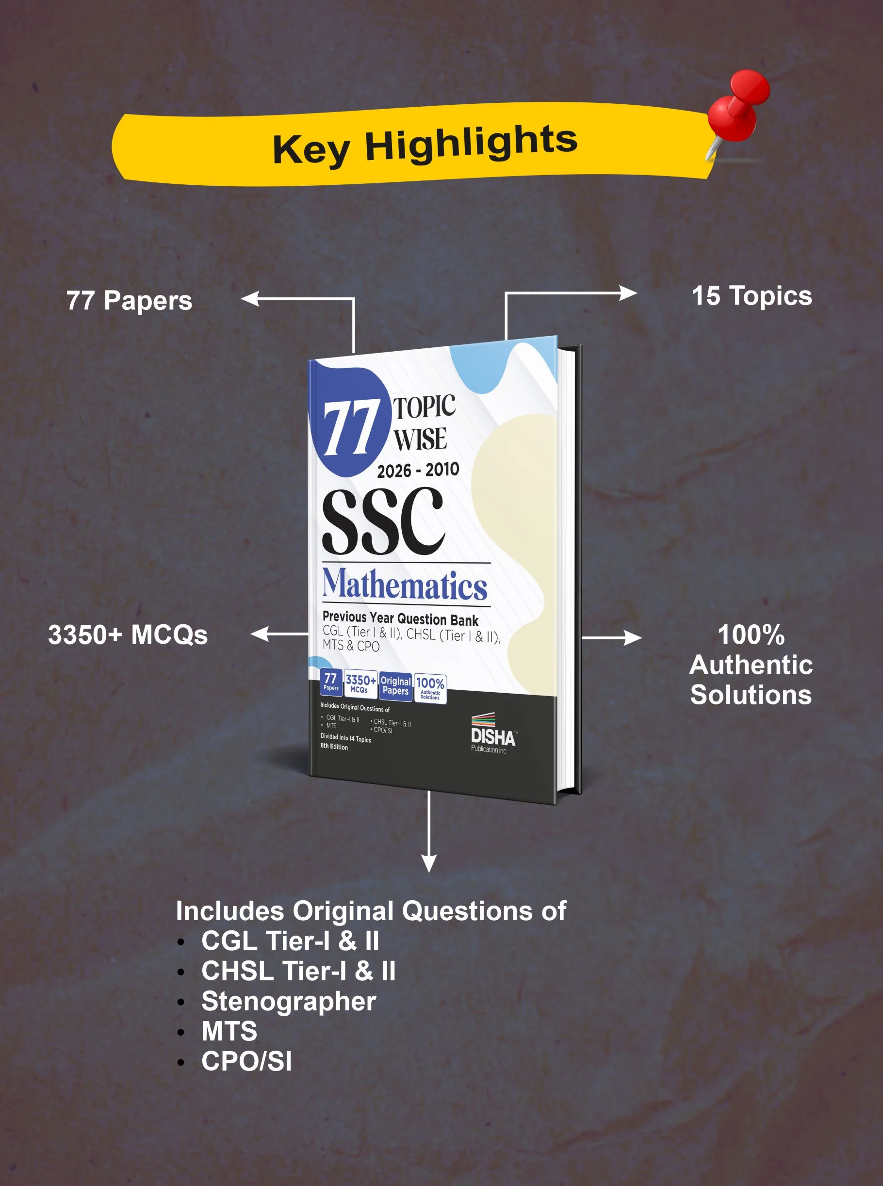 Disha 77 Topic-wise 2026 - 2010 SSC Mathematics Previous Year Question Bank - CGL (Tier I & II), CHSL (Tier I & II), MTS & CPO 8th Edition | Quantitative Aptitude PYQs - Image 4