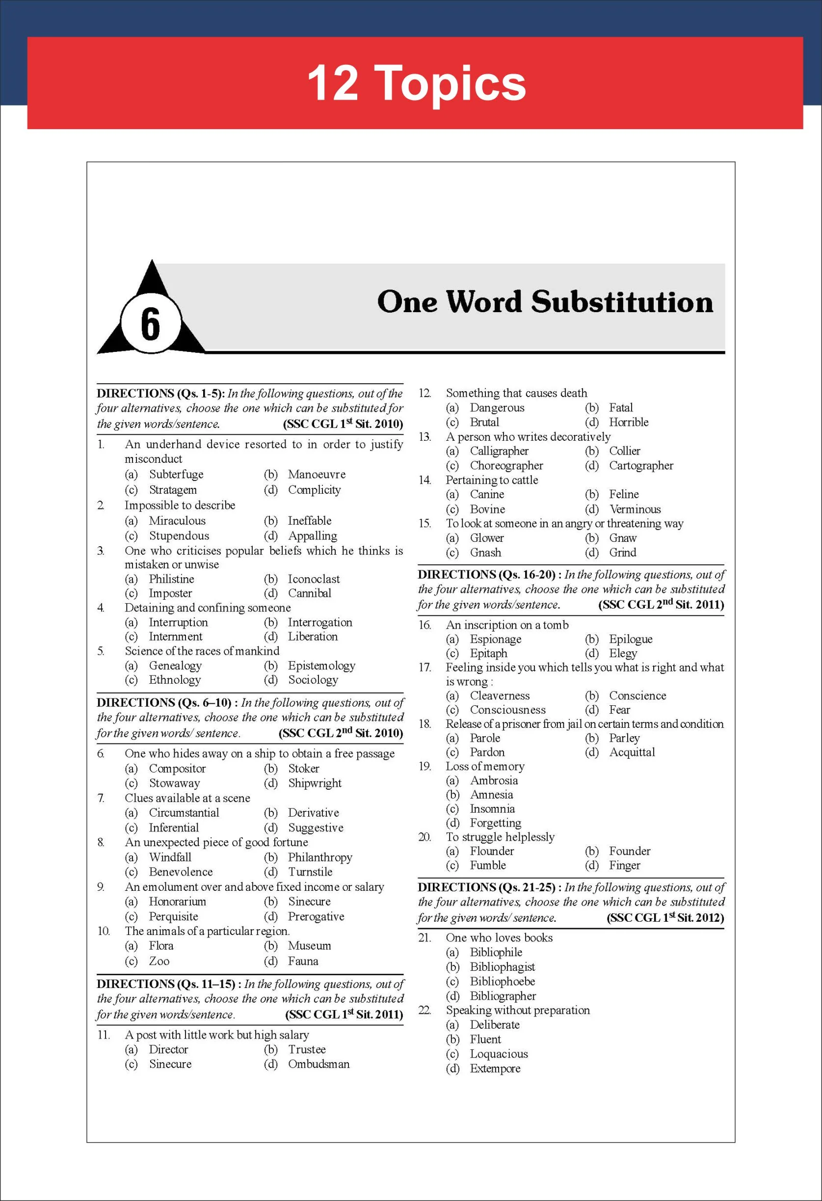 Disha 85 Topic-wise 2026 - 2010 SSC English Previous Year Question Bank - CGL (Tier I & II), CHSL (Tier I & II), MTS, CPO & Stenographer 8th Edition - Image 7