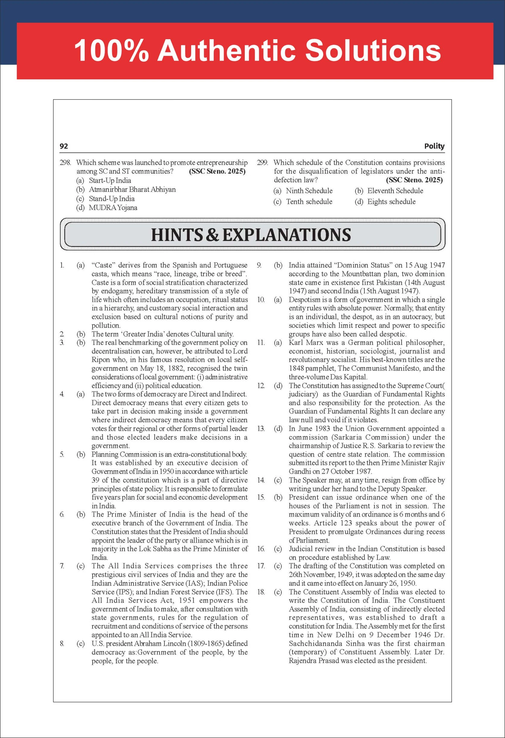 Disha 85 Topic-wise 2026 - 2010 SSC General Awareness Previous Year Question Bank - CGL (Tier I & II), CHSL (Tier I & II), MTS, CPO & Stenographer 8th Edition - Image 7