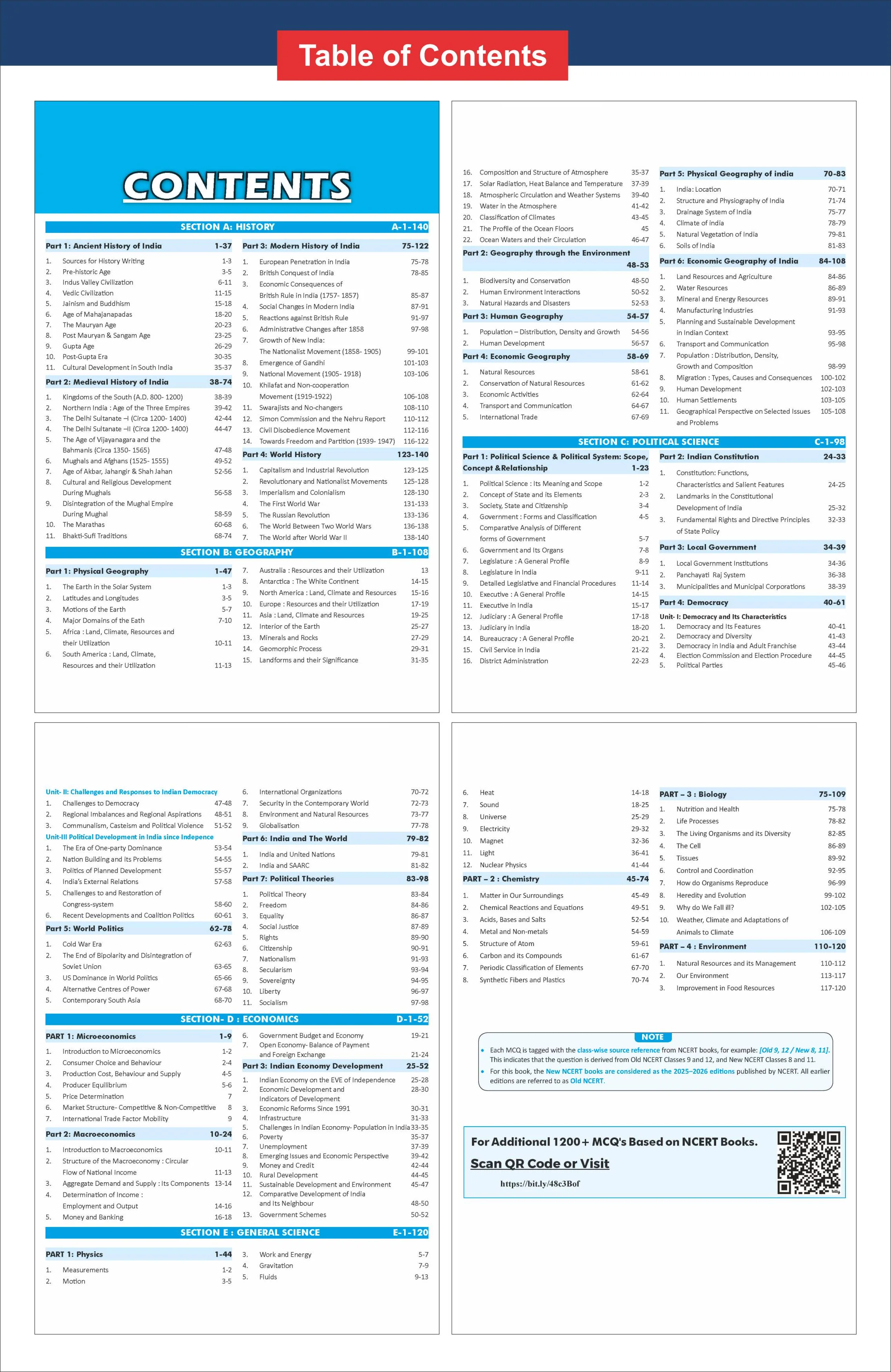 Disha Combo (2 Books) Authentic NCERT Summary (Class 6 to 12) Part 1 & 2 - One Liner Concepts & Practice MCQs for UPSC & State PSC Civil Services & other Exams | Old & New NCERT General Studies - Image 6