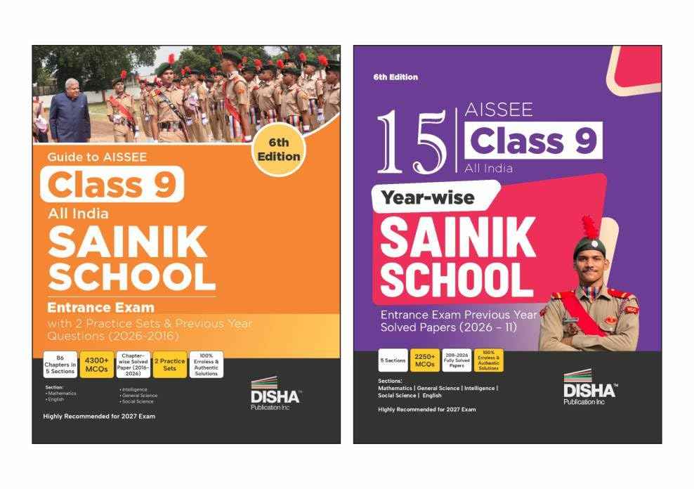Disha Combo (2 Books) Study Package for AISSEE Class 9 All India SAINIK School Entrance Exam - Guide + Previous Year Solved Papers + Practice Sets - 6th Edition | For 2027 Exam | PYQs