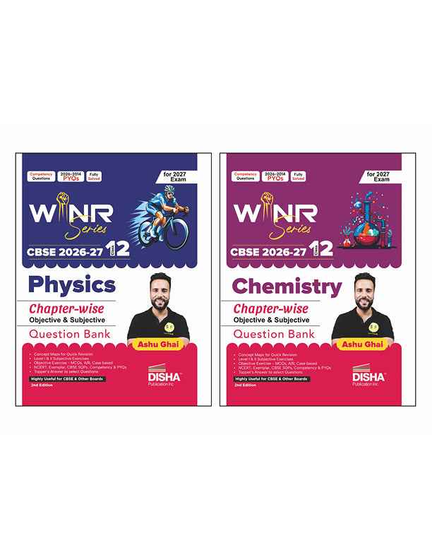Disha Combo (2 Books) WINR Series CBSE 2026-27 Class 12 Physics & Chemistry Chapter-wise Objective & Subjective Question Bank 2nd Edn | One-shot solution for 2027 Exam | Fully Solved