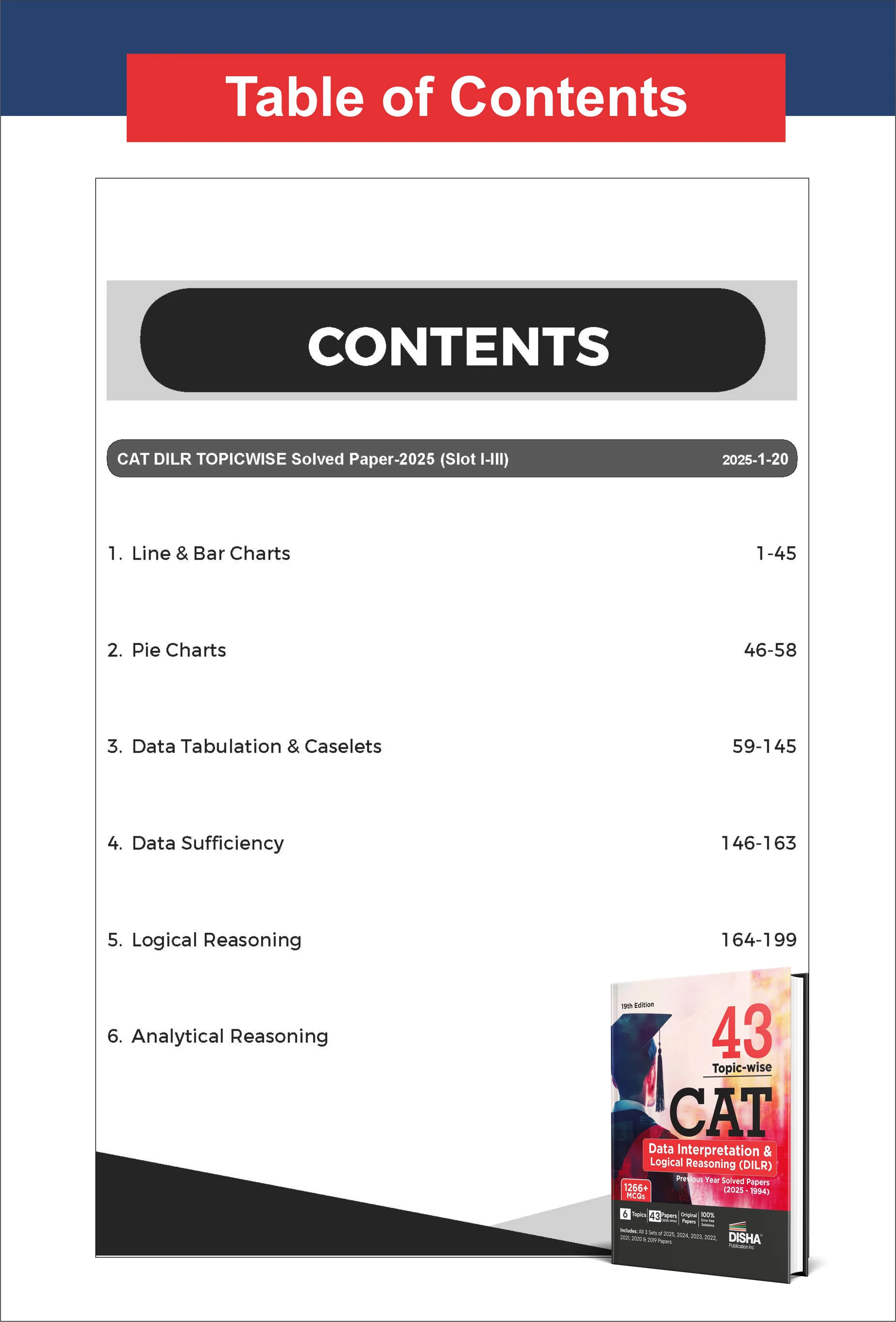 Disha Combo (3 Books) 43 Topic-wise CAT QA, DILR & VARC Previous Year Solved Papers (2025 - 1994) 19th Edn | Previous Year Questions PYQs for CAT 2026 - Image 5