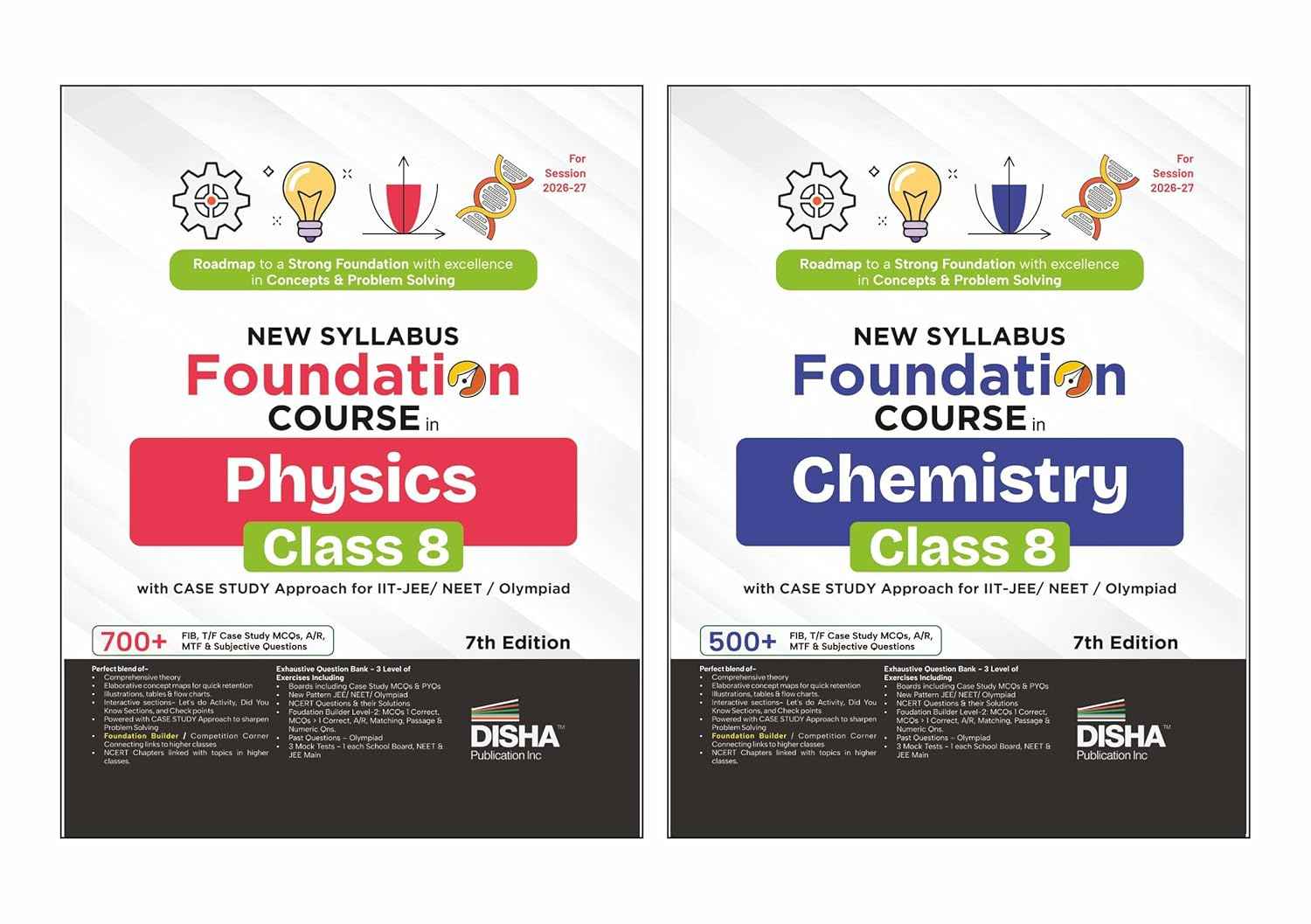 Disha Combo (2 Books) New Syllabus Foundation Class 8 Physics & Chemistry with Case Study Approach for IIT JEE, NEET, Olympiad, CUET & Board Exams | Foundation Course 2026-27 - Image 2