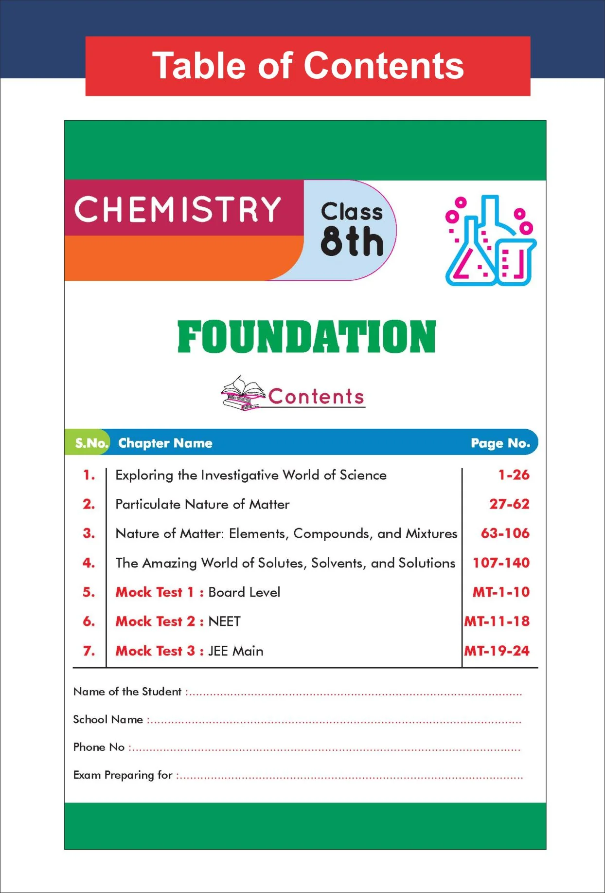 Disha Combo (3 Books) New Syllabus Foundation Class 8 Physics, Chemistry & Mathematics with Case Study Approach for IIT JEE, NEET, Olympiad, CUET & Board Exams - | Foundation Course 2026-27 - Image 3