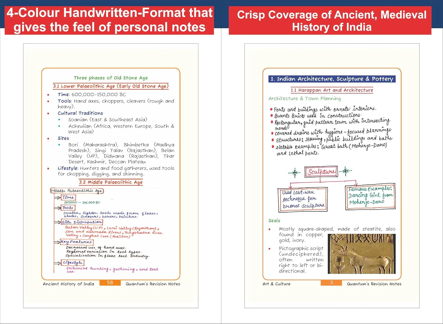 Disha Combo (3 Books) Quantum General Studies Paper I Pocket Revision Notes for Civil Services | UPSC & State PSC Prelims & Mains | four-colour Handwritten Notes | Geography & Indian History - Image 6