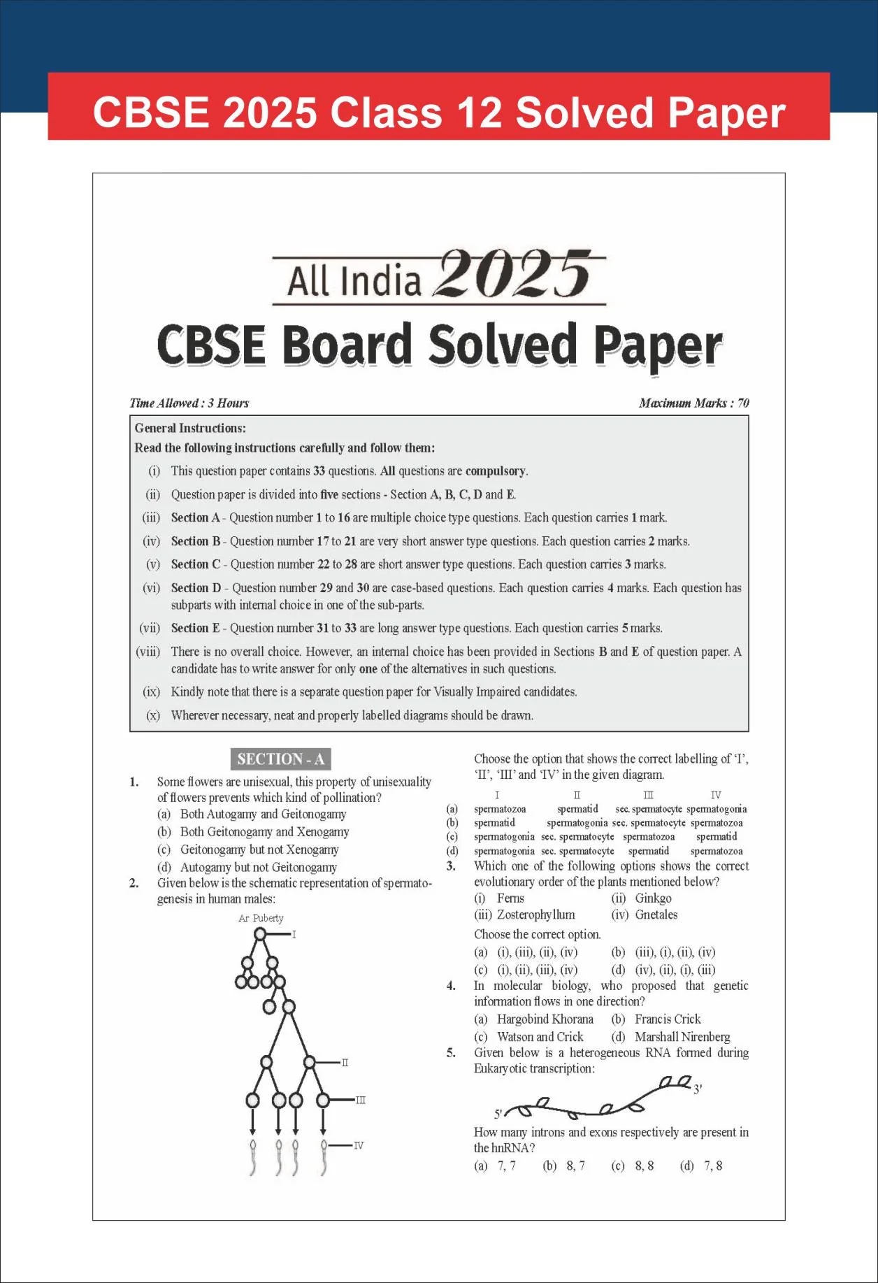 Disha Combo (4 Books) 13 Years CBSE Class 12 Solved Physics, Chemistry, Biology & English Core Previous Year-wise Question Papers (2013 - 2025) 4th Edn | PYQs | 2026 CBSE Question Bank Class 12 - Image 6