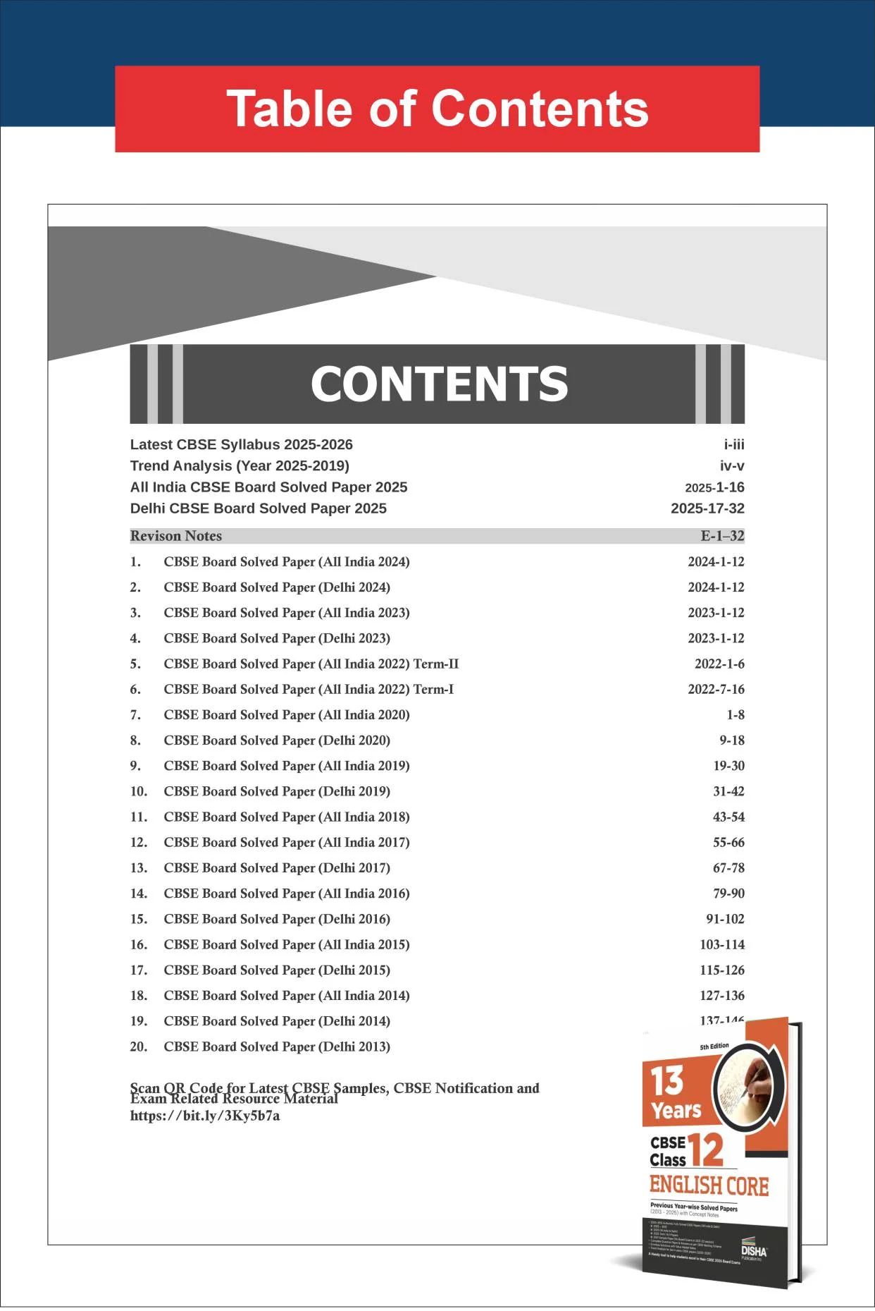 Disha Combo (4 Books) 13 Years CBSE Class 12 Solved Physics, Chemistry, Mathematics & English Core Previous Year-wise Question Papers (2013 - 2025) 4th Edn | PYQs | 2026 CBSE Question Bank Class 12 - Image 5