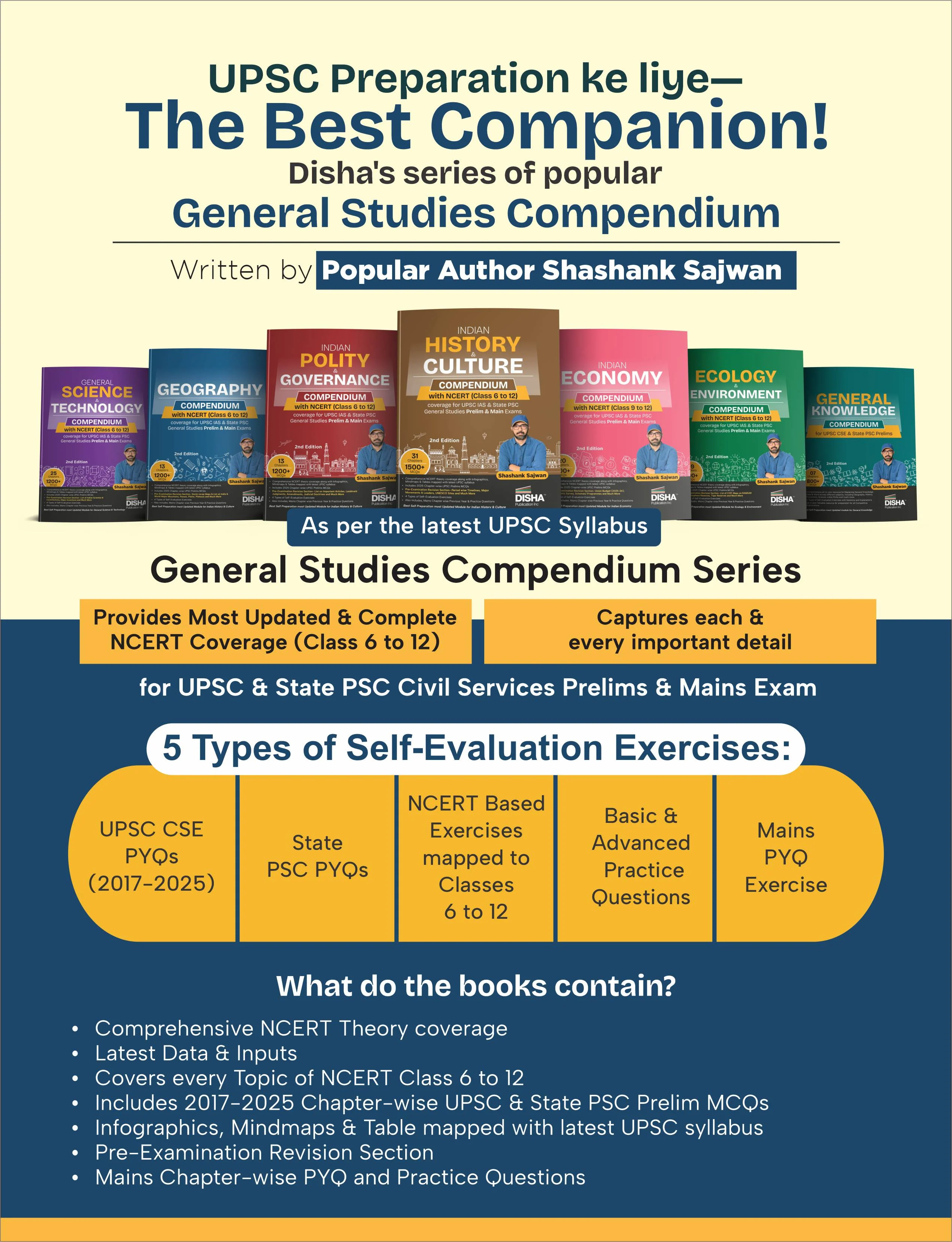 Disha Combo (7 Books) General Studies Compendium with NCERT coverage for UPSC & PSC Civil Services 2026 Prelims & Mains 8th Edn | History, Polity, Economy, Geography, Sci & Tech, Environment & GK - Image 3