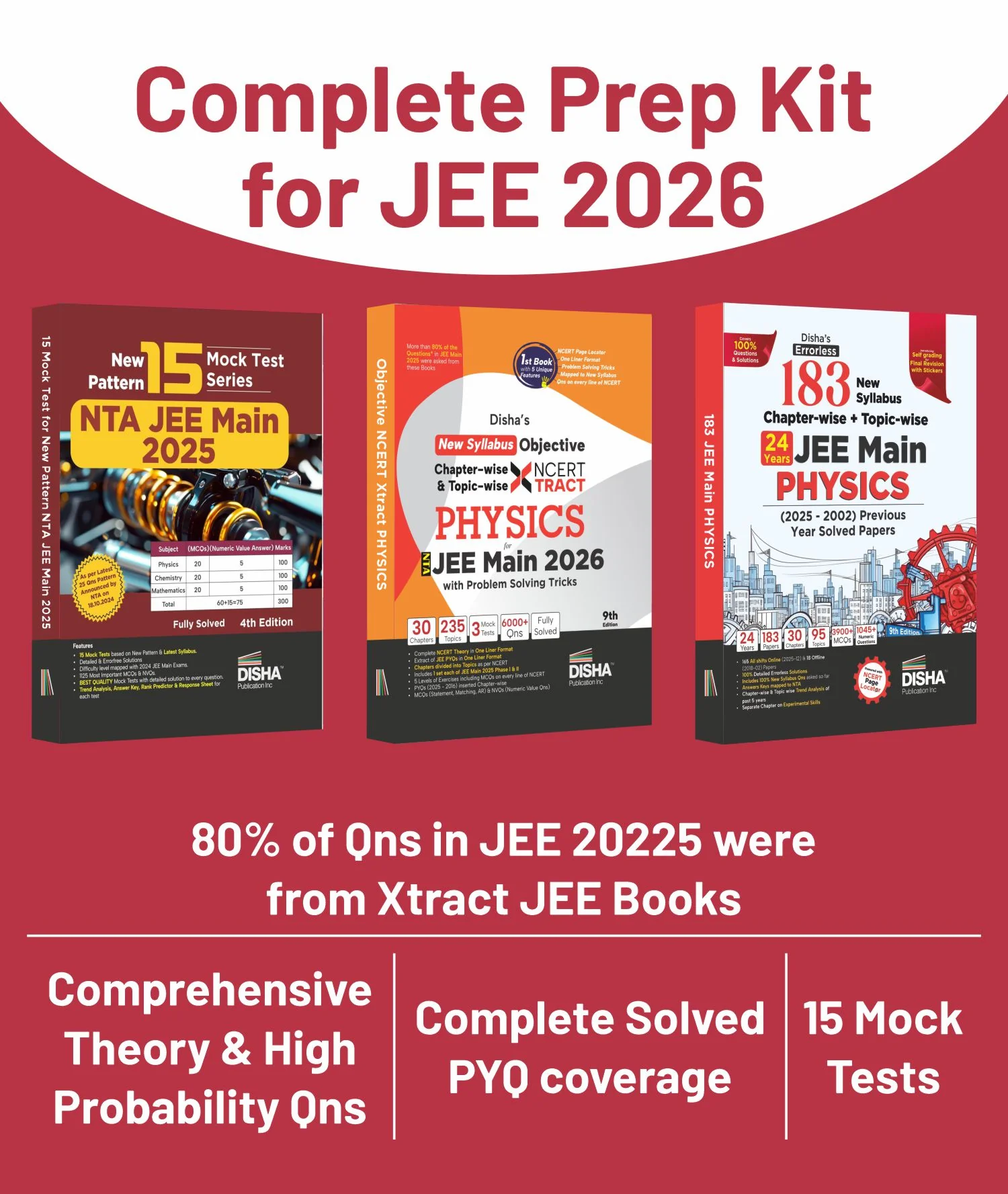 Disha Combo (7 Books) Victory NTA JEE Main 2026 New Syllabus Study Notes, Chapter-wise PYQs & Test Series 3rd Edn | Physics, Chemistry & Mathematics Study Package, PYQs & Mock Tests | 100% Solutions - Image 6
