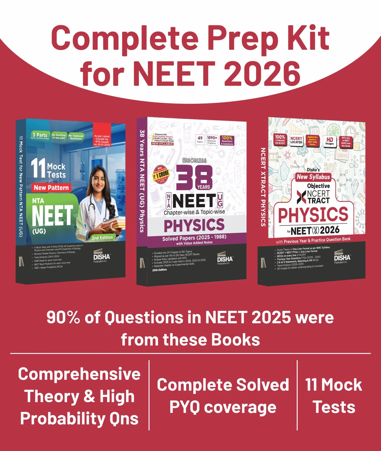 Disha Combo (7 Books) Victory NTA NEET (UG) 2026 New Syllabus Study Notes, Chapter-wise PYQs & Test Series 3rd Edn | Physics, Chemistry & Biology Study Package, PYQs & Mock Tests | 100% Solutions - Image 6