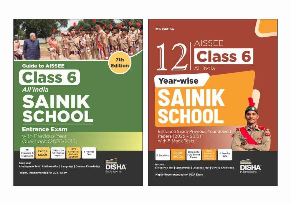 Disha Combo (set of 2 Books) Study Package for AISSEE Class 6 All India SAINIK School Entrance Exam - Guide + Previous Year Solved Papers + Practice Sets - 6th Edition | For 2027 Exam | PYQs