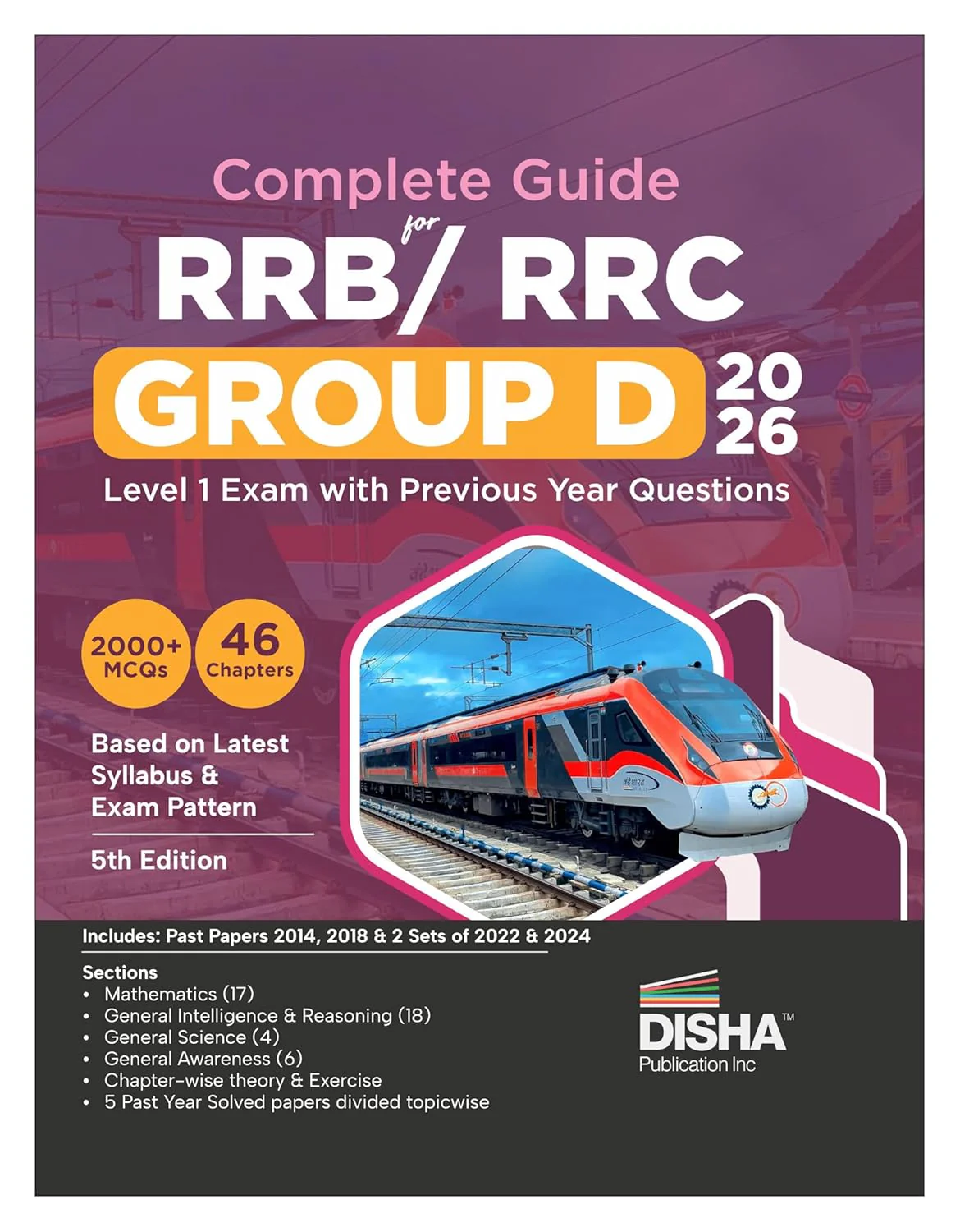 Disha Complete Guide for RRB/ RRC Group D 2026 Level 1 Exam with Previous Year Questions 5th Edition | Railway recruitment Board/ Cell