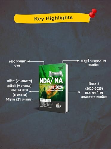 Disha DEFENDER NDA/ NA Guide 2026 with Previous Year Questions Hindi Edition | Study Package for for Ganit & General Ability Test - English, Samanya Gyan & Vigyan | Rashtriya Raksha Academy | PYQs - Image 3