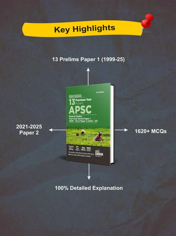 Disha Errorless 13 Previous Year Assam APSC Prelims General Studies Year-wise Solved Paper 1 (1999 - 25) & Paper 2 (2022 - 25) 4th Edition| PYQs Question Bank | State Public Service Commission - Image 4