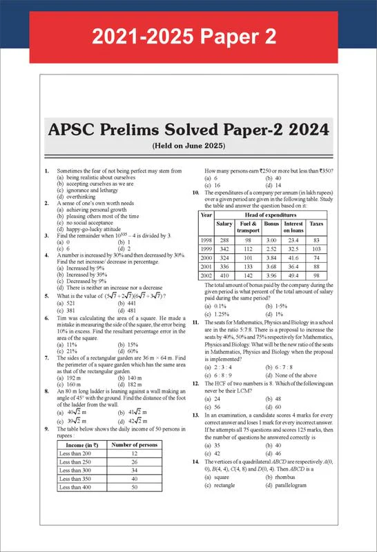 Disha Errorless 13 Previous Year Assam APSC Prelims General Studies Year-wise Solved Paper 1 (1999 - 25) & Paper 2 (2022 - 25) 4th Edition| PYQs Question Bank | State Public Service Commission - Image 7