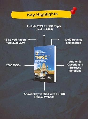 Disha Errorless 13 Year Tamil Nadu TNPSC (Group 1) General Studies Prelims Previous Year Solved Papers (2025 - 07) 4th Edition | PYQs Question Bank | State Public Service Commission - Image 6