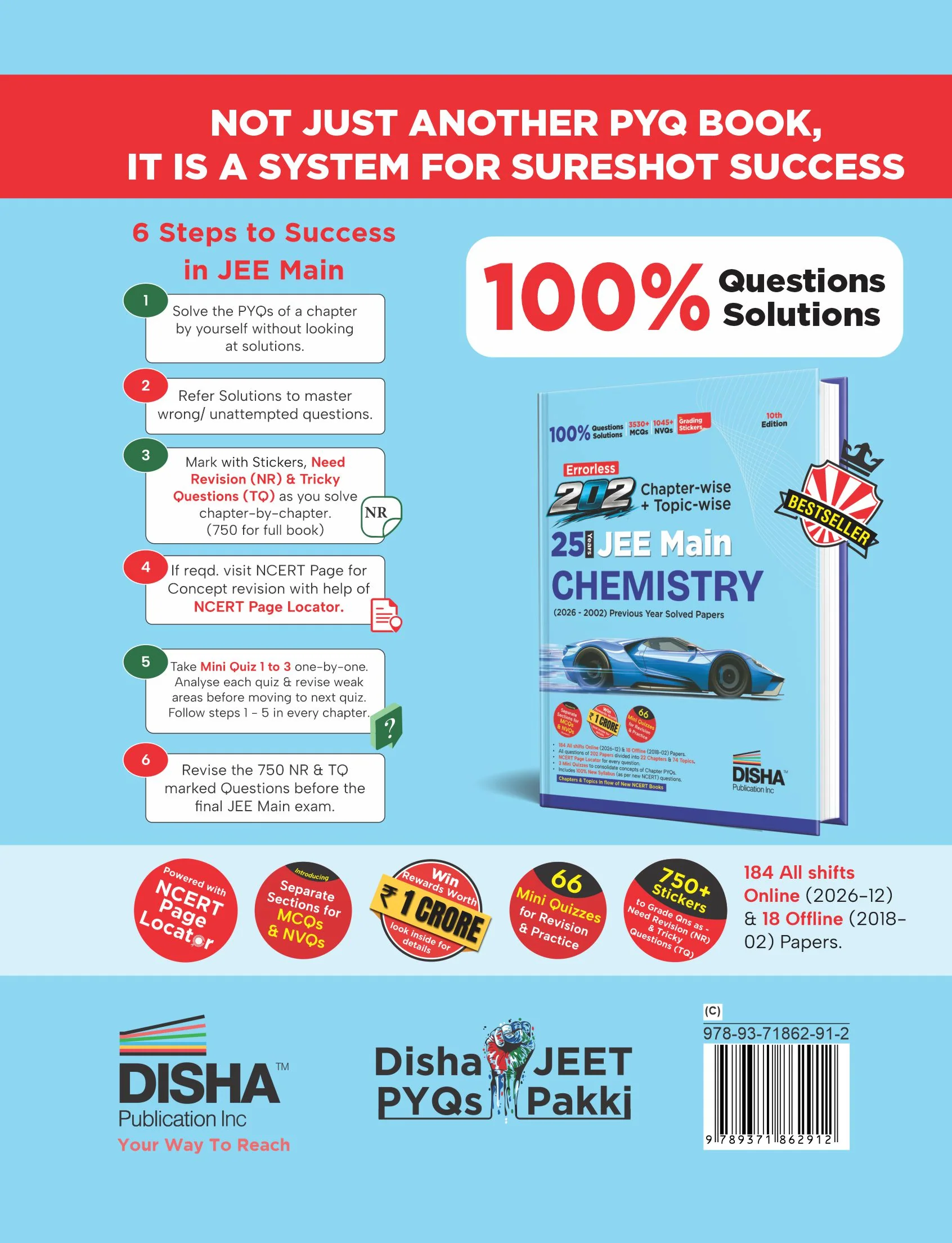 Disha Errorless 202 Chemistry Chapter-wise & Topic-wise 25 Year JEE Main Previous Year Solved Papers (2026 - 2002) 10th Edn |100% New Syllabus JEE MAINS PYQ Book with Detailed Solutions | For JEE 2027 - Image 4