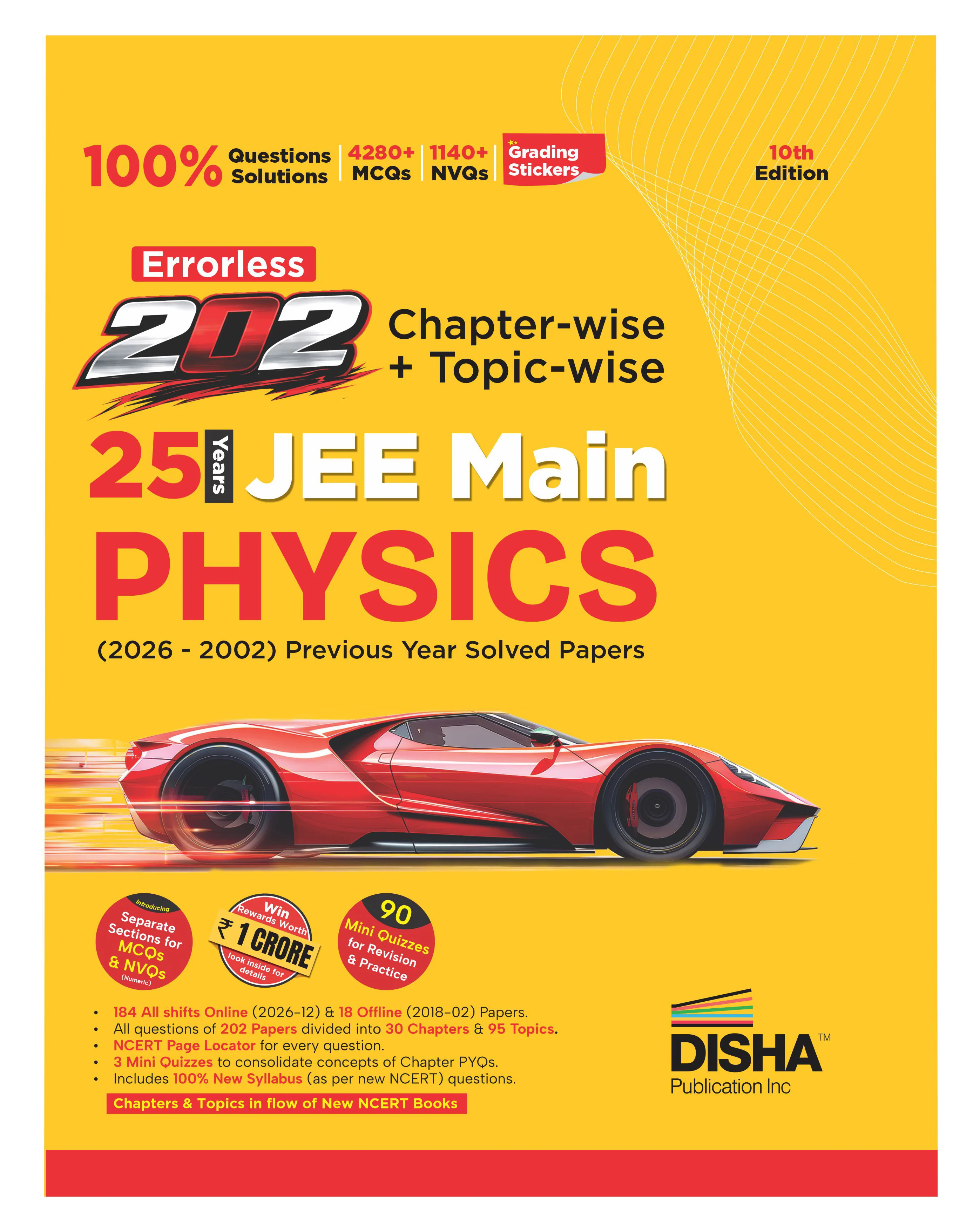 Disha Errorless 202 Physics Chapter-wise & Topic-wise 25 Year JEE Main Previous Year Solved Papers (2026 - 2002) 10th Edn | 100% New Syllabus JEE MAINS PYQ Book with Detailed Solutions | For 2027 Exam - Image 2