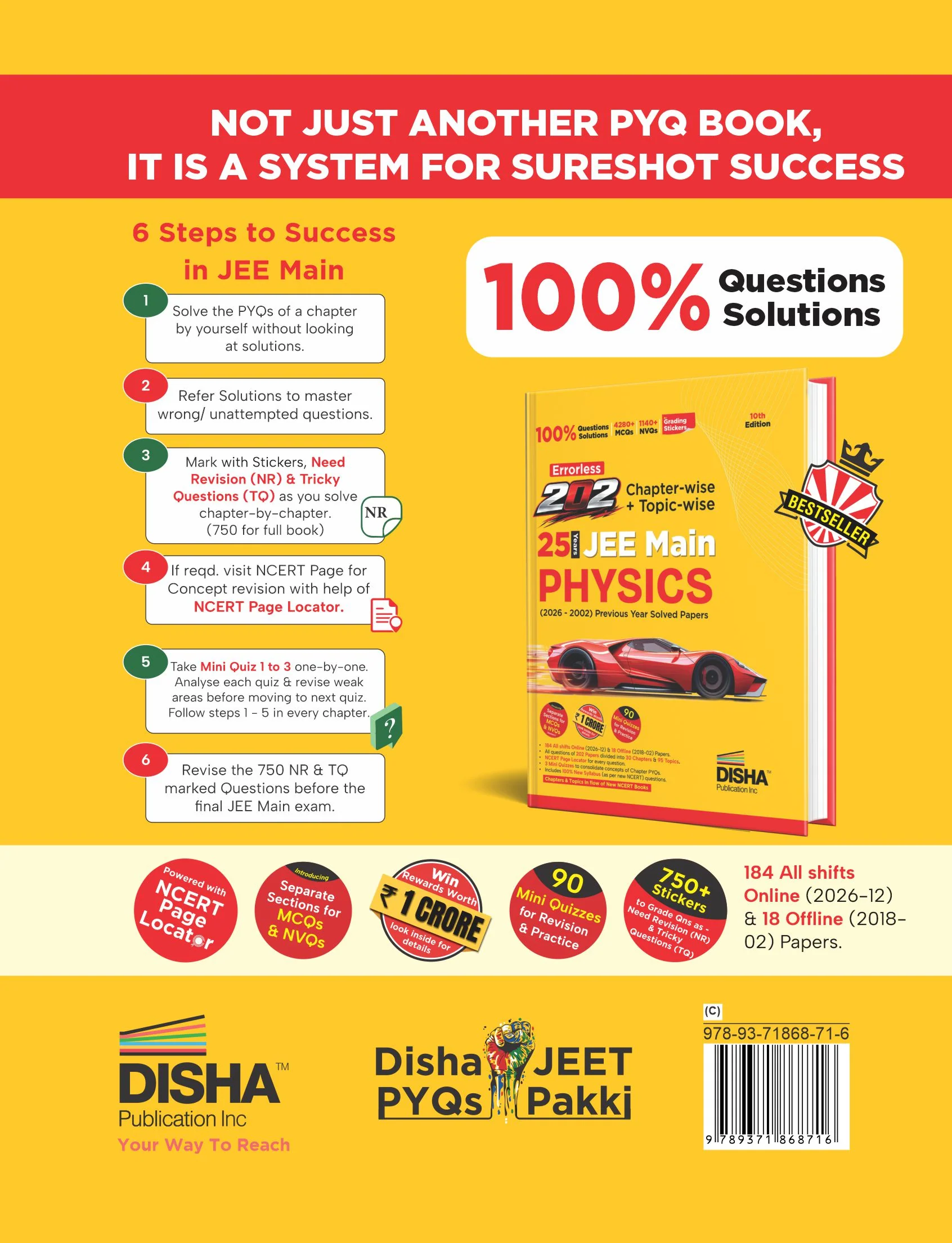 Disha Errorless 202 Physics Chapter-wise & Topic-wise 25 Year JEE Main Previous Year Solved Papers (2026 - 2002) 10th Edn | 100% New Syllabus JEE MAINS PYQ Book with Detailed Solutions | For 2027 Exam - Image 4